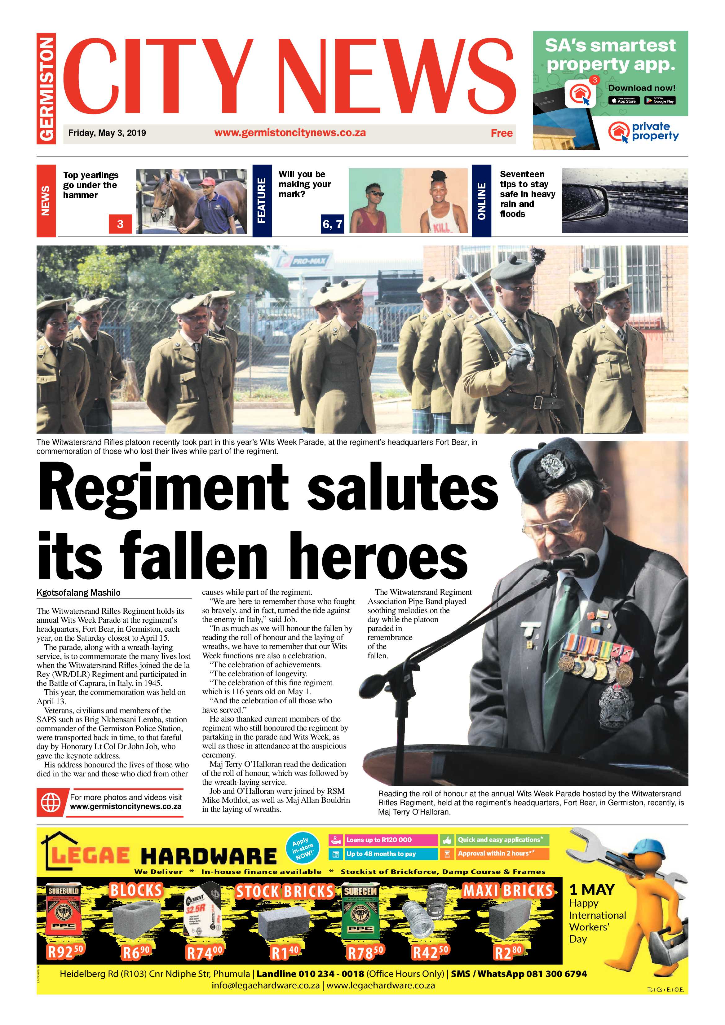 Germiston City News 01 May 2019 page 1