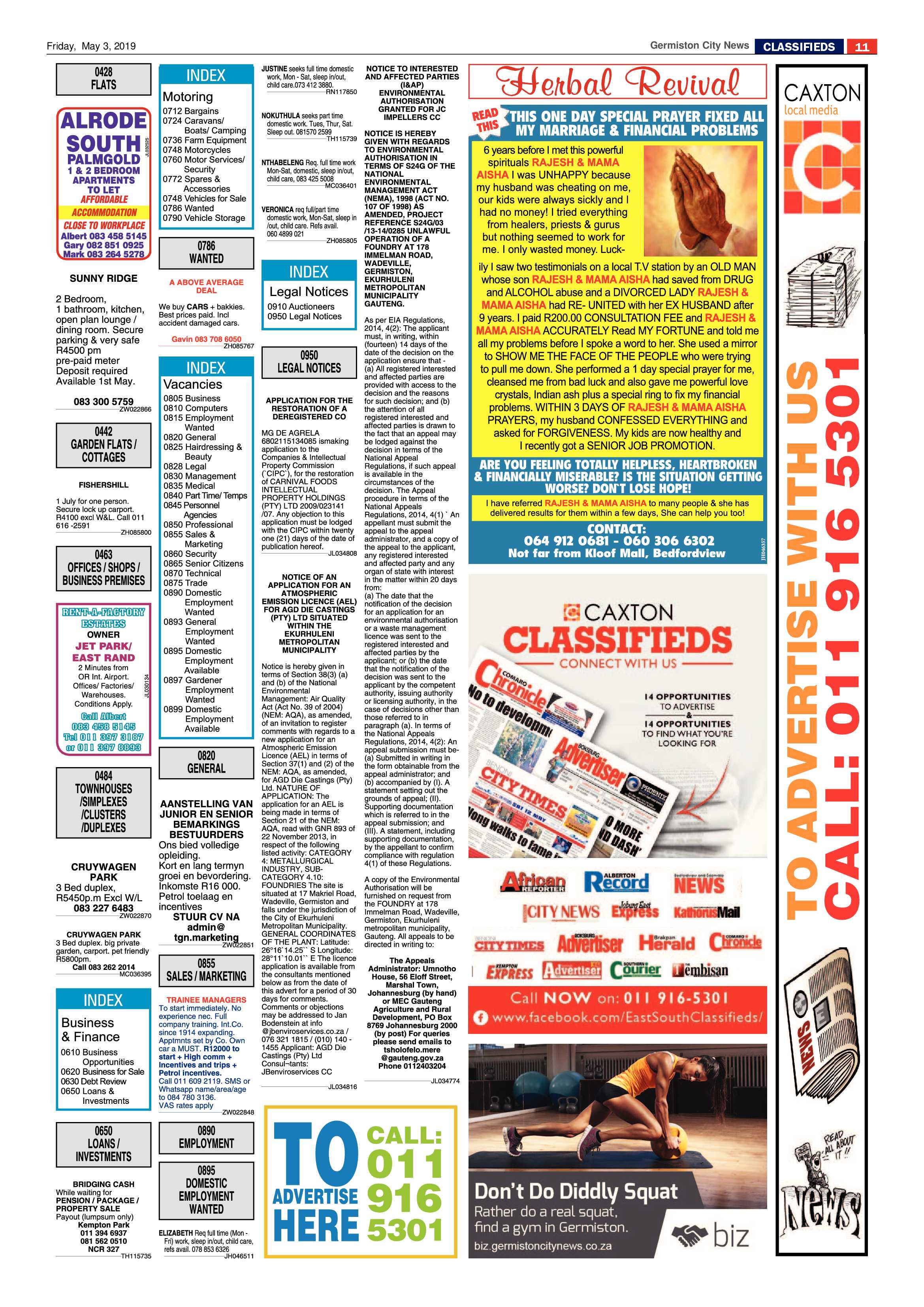 Germiston City News 01 May 2019 page 11