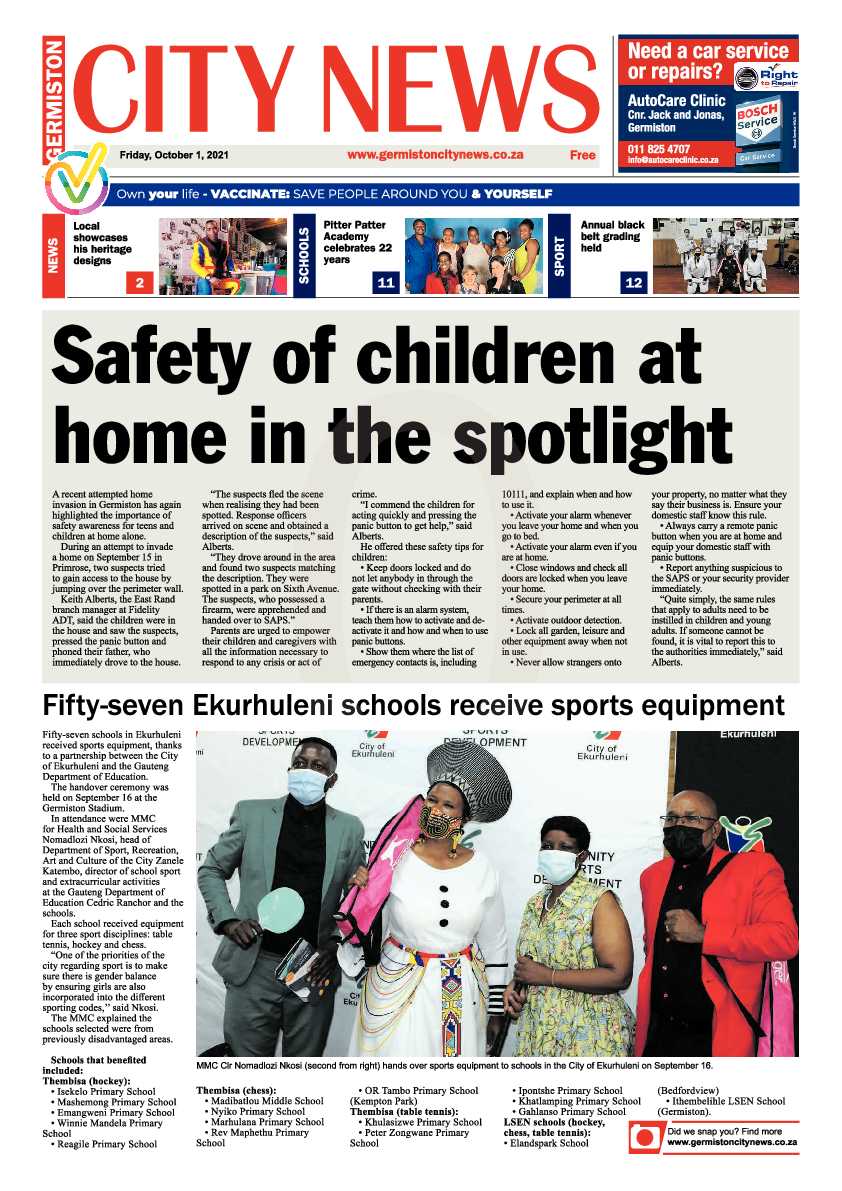Germiston City News 01 October 2021 page 1