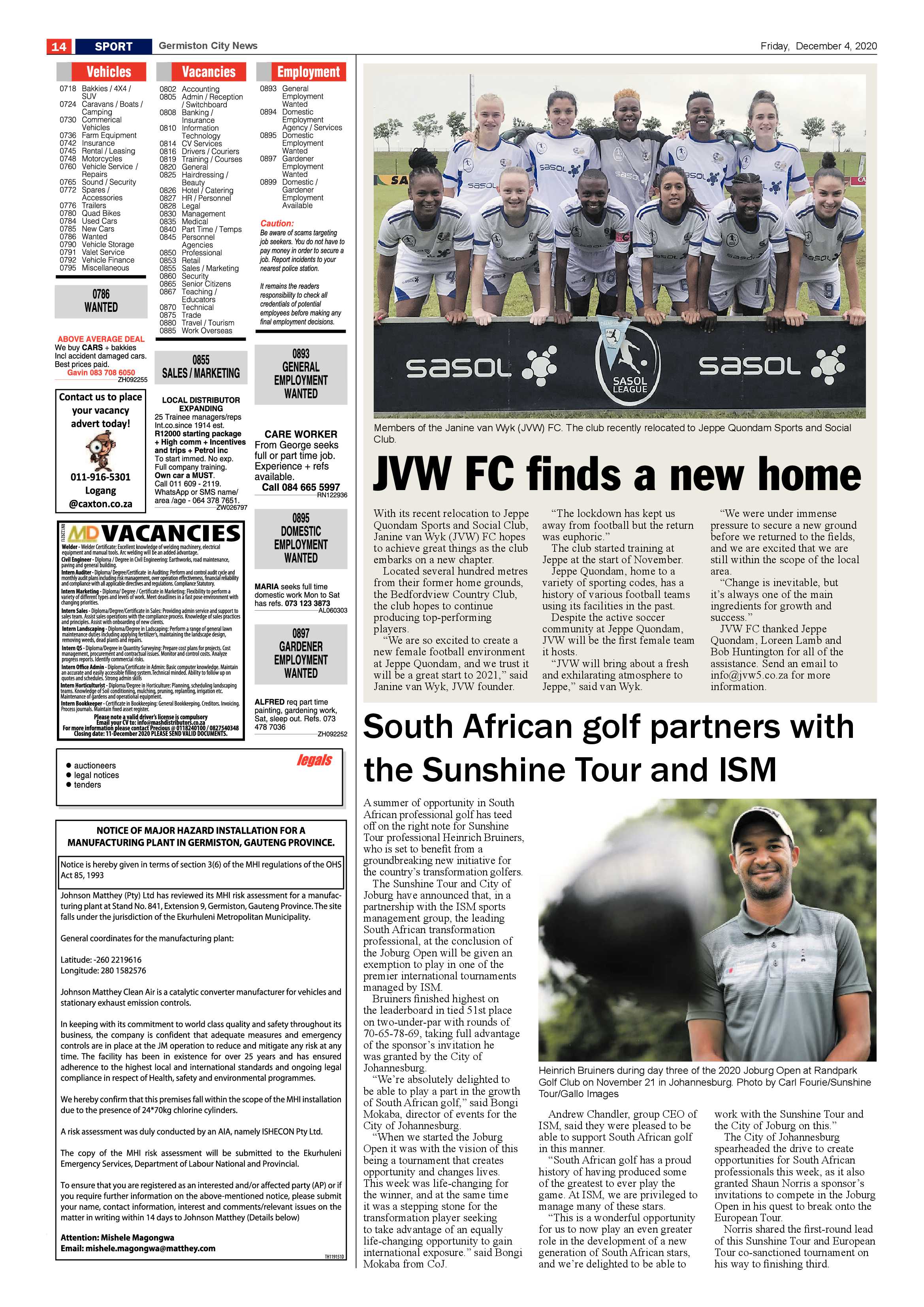 Germiston City News 02 December 2020 page 14