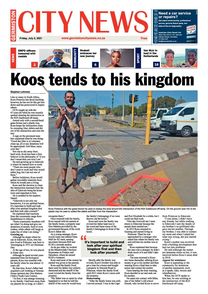 Germiston City News 02 July 2021 page 1