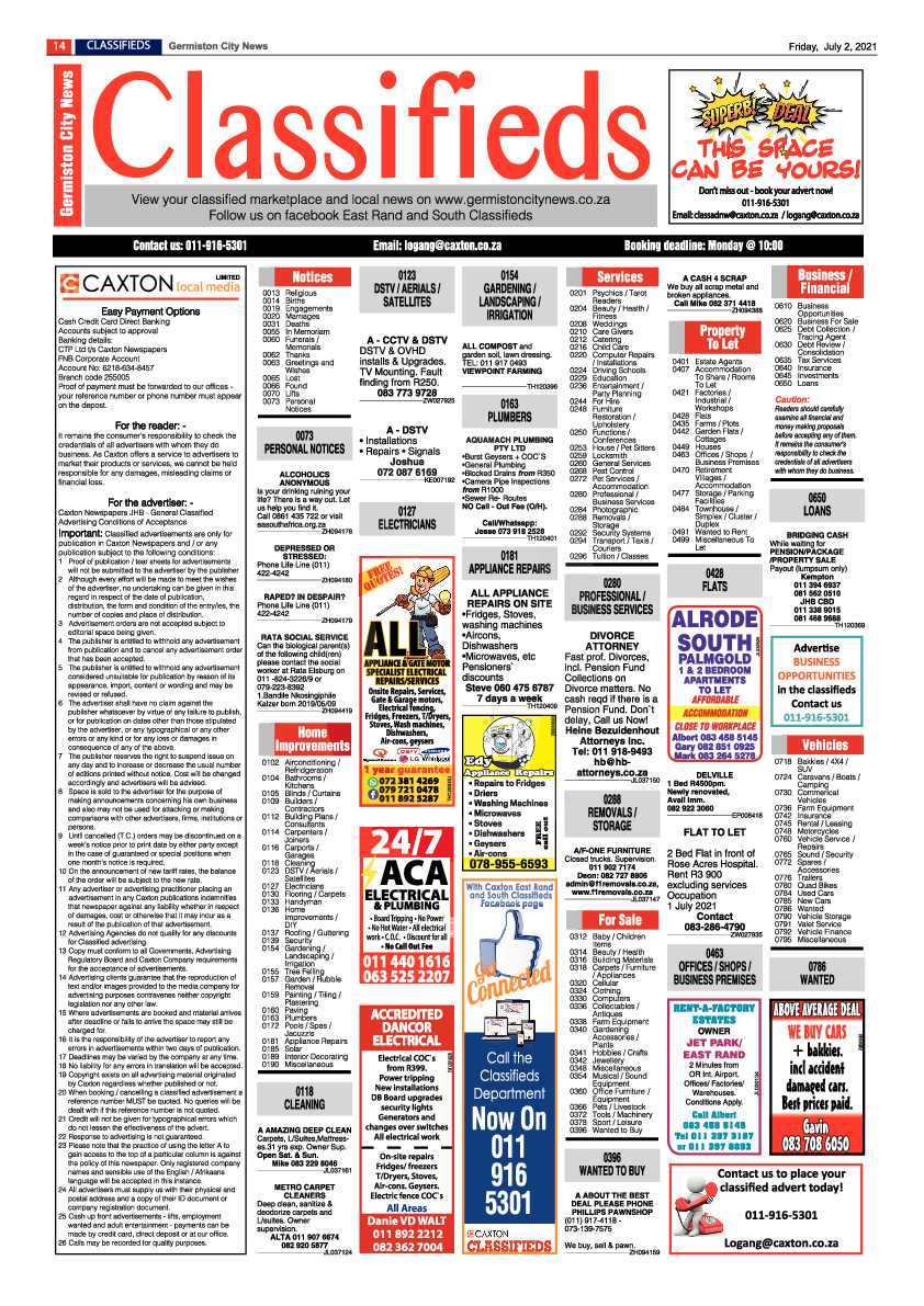 Germiston City News 02 July 2021 page 14