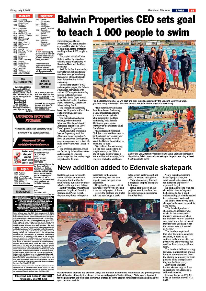 Germiston City News 02 July 2021 page 15
