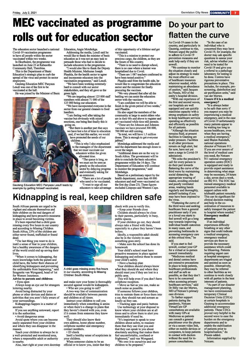 Germiston City News 02 July 2021 page 7