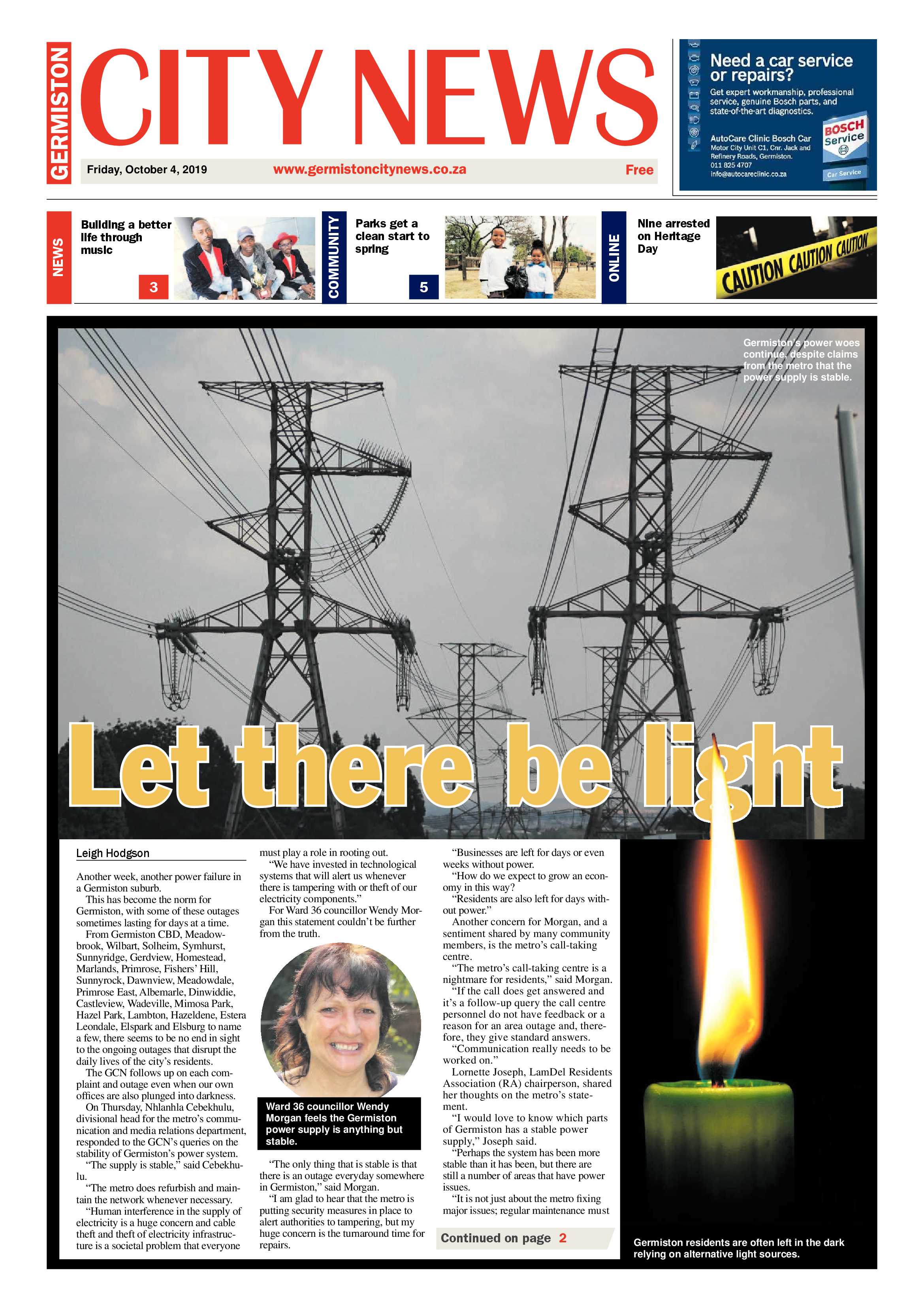 Germiston City News 02 October 2019 page 1