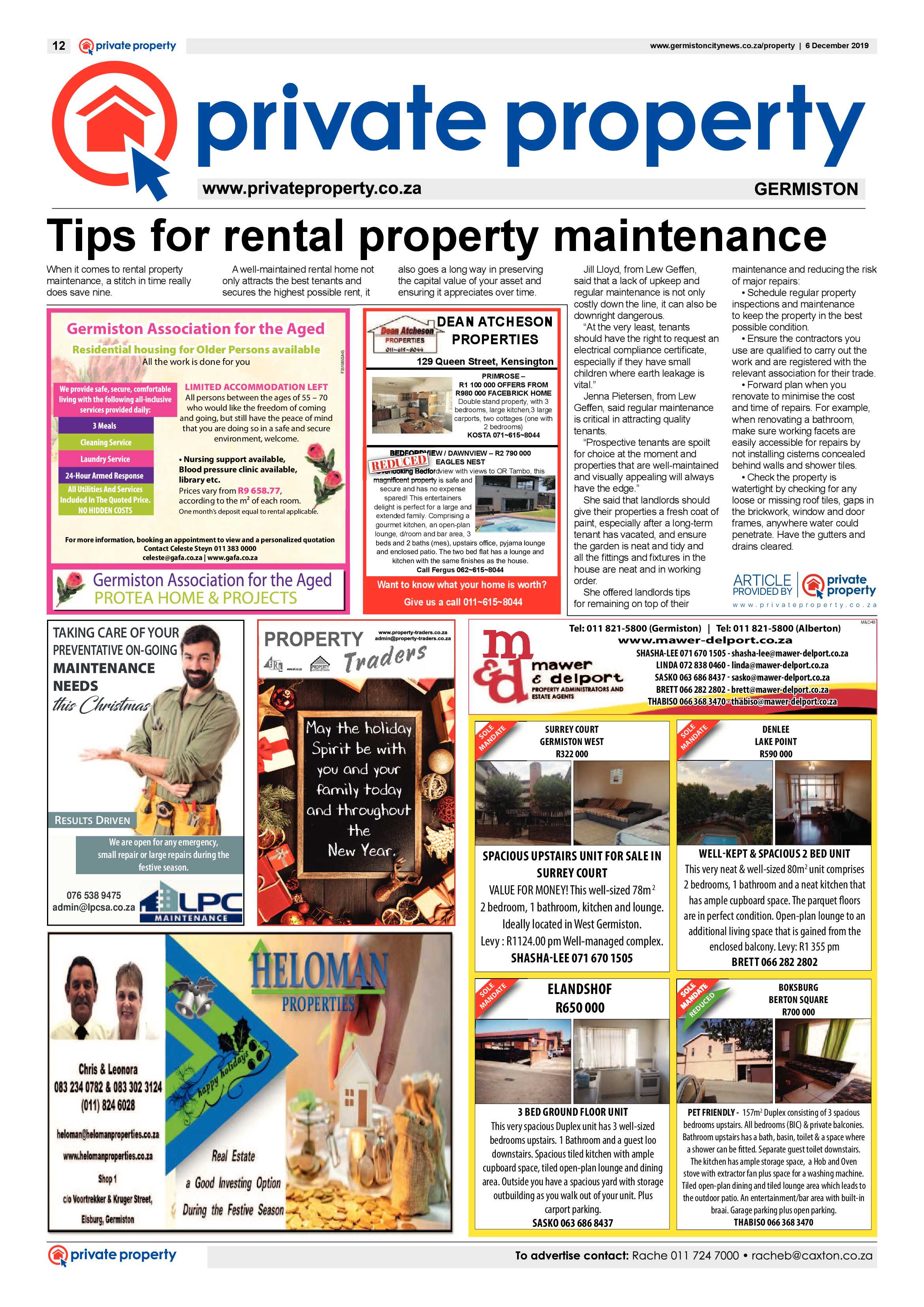 Germiston City News 04 December 2019 page 12