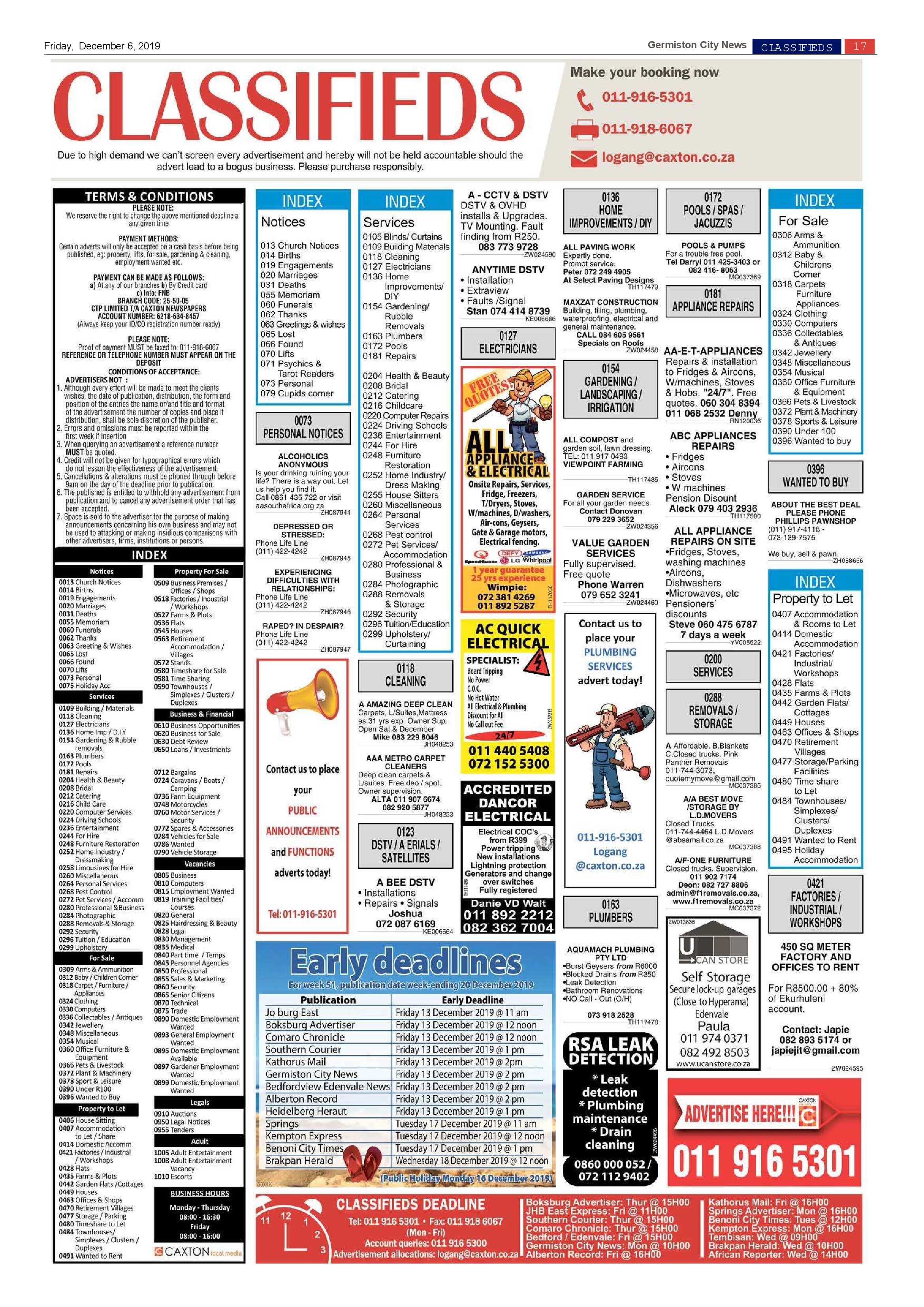 Germiston City News 04 December 2019 page 17