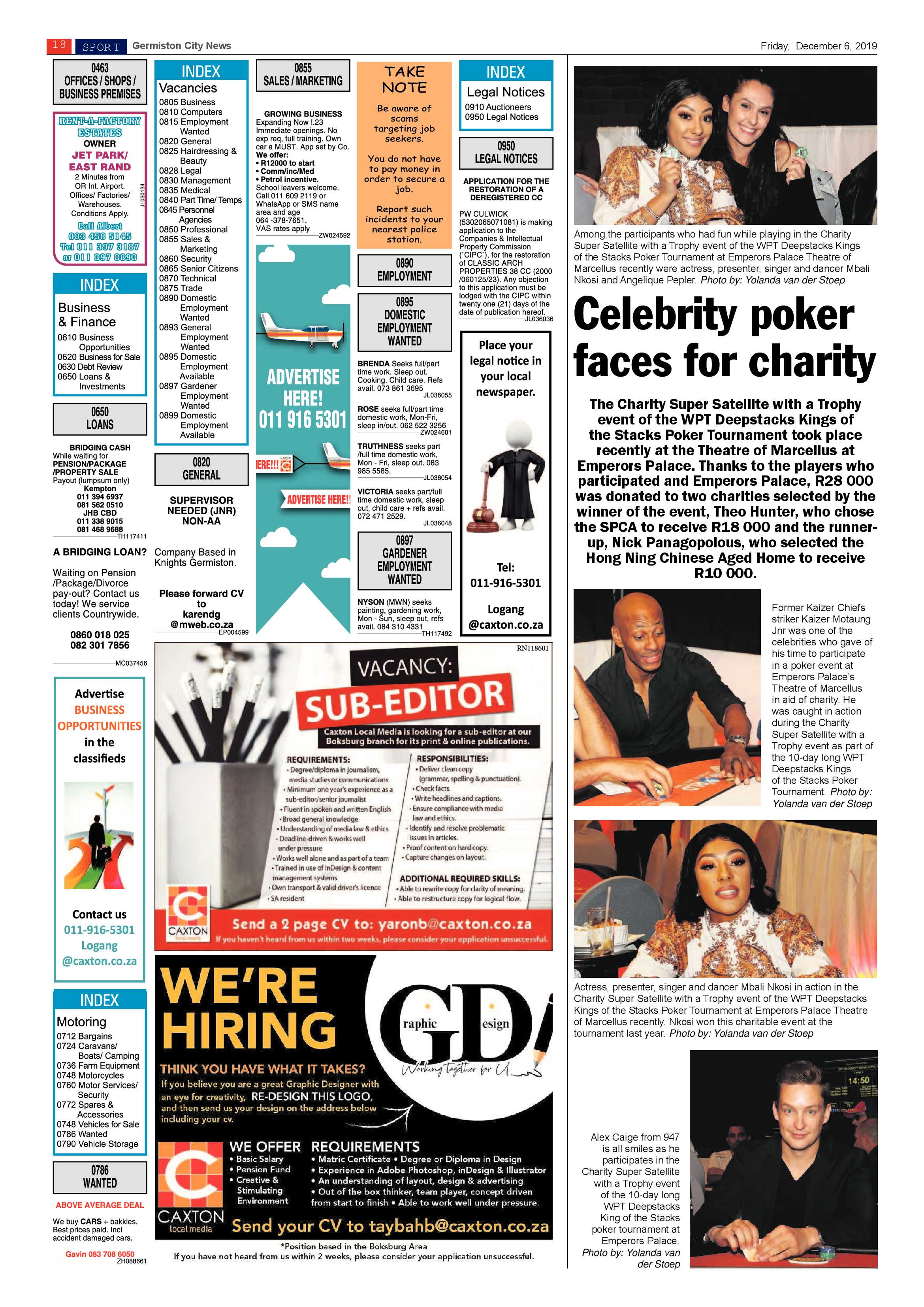 Germiston City News 04 December 2019 page 18