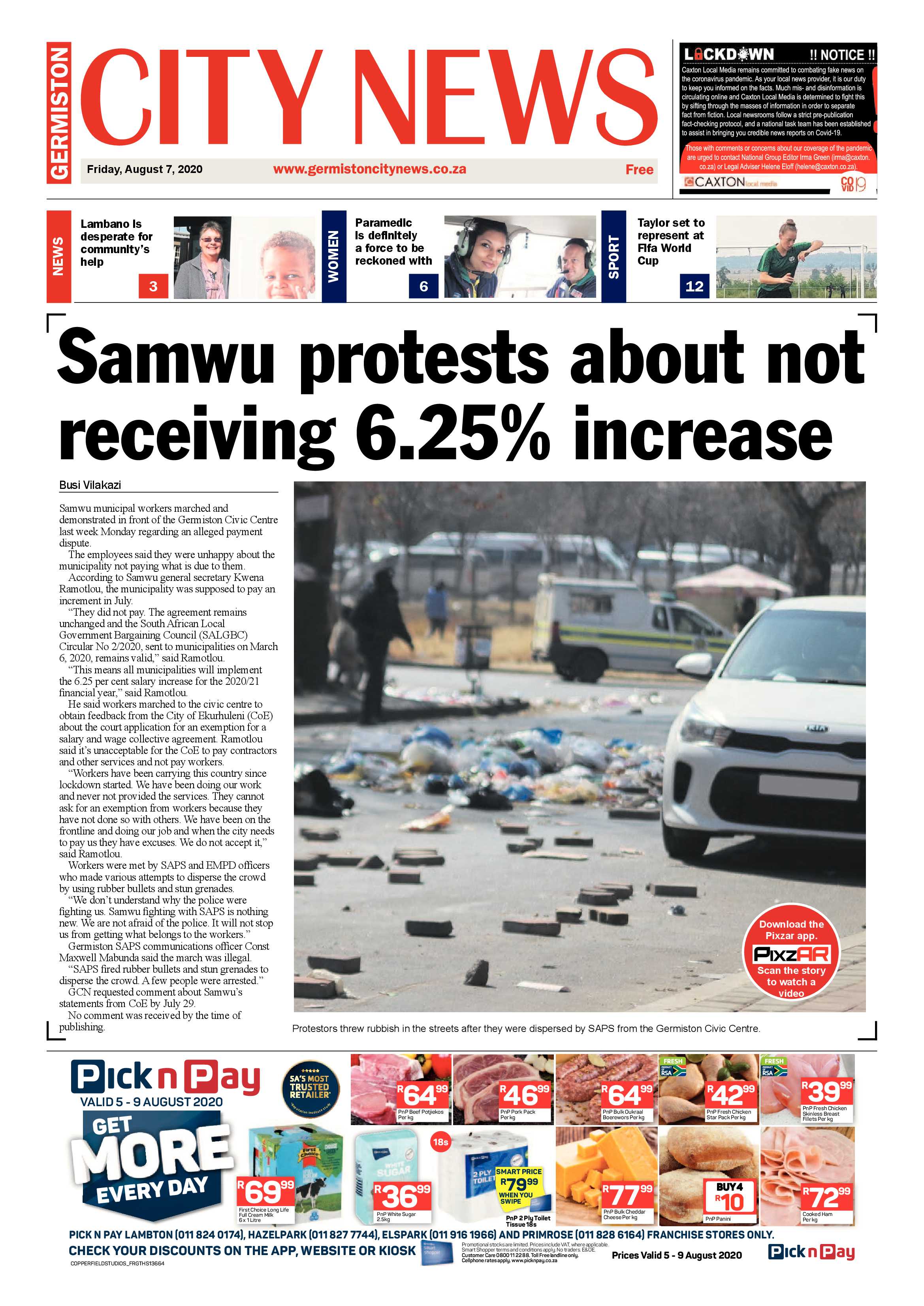 Germiston City News 05 August 2020 page 1