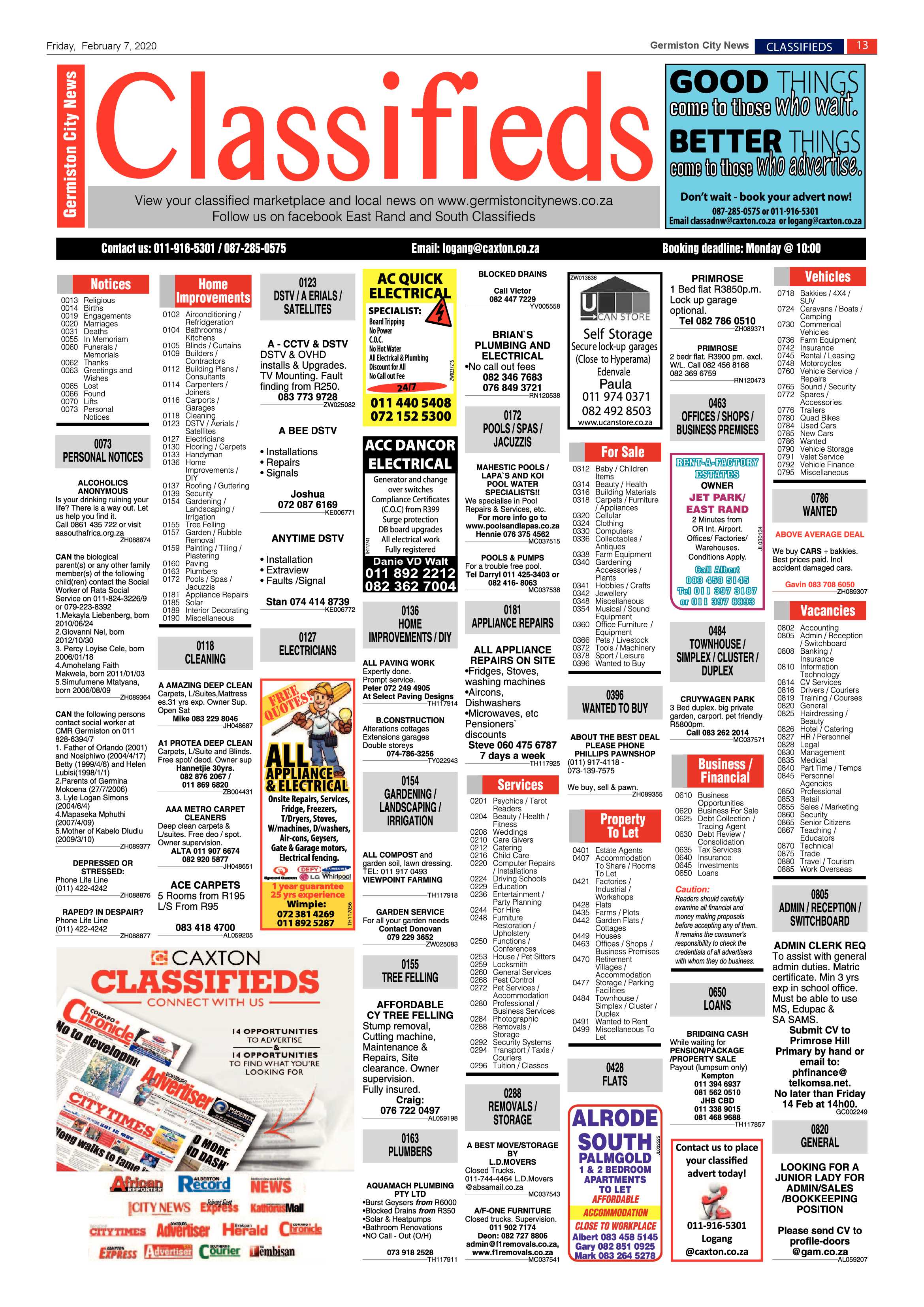 Germiston City News 05 February 2020 page 13
