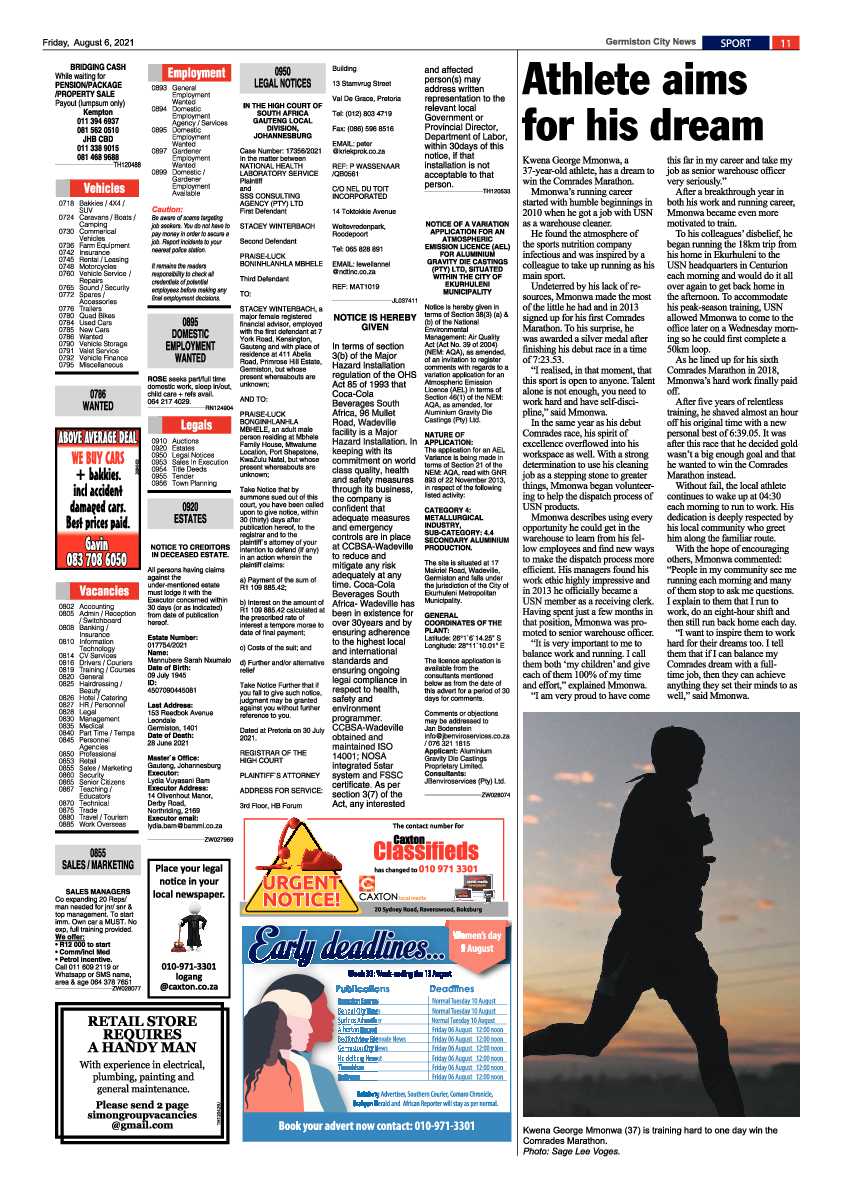 Germiston City News 06 August 2021 page 11