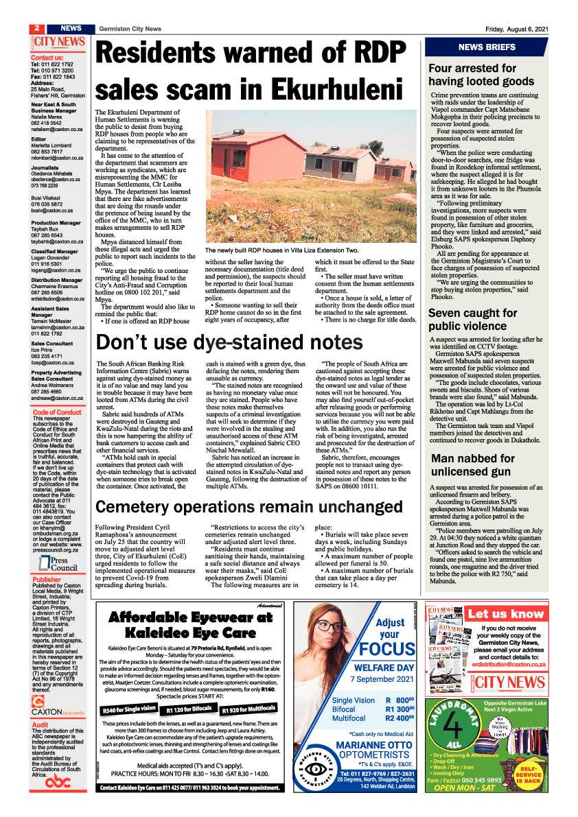 Germiston City News 06 August 2021 page 2
