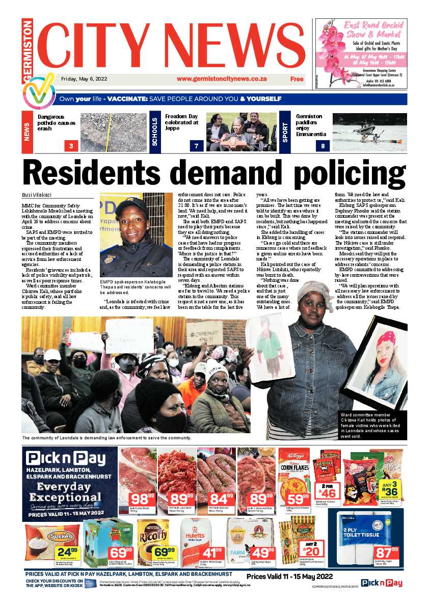 Germiston City News 06 May 2022 page 1