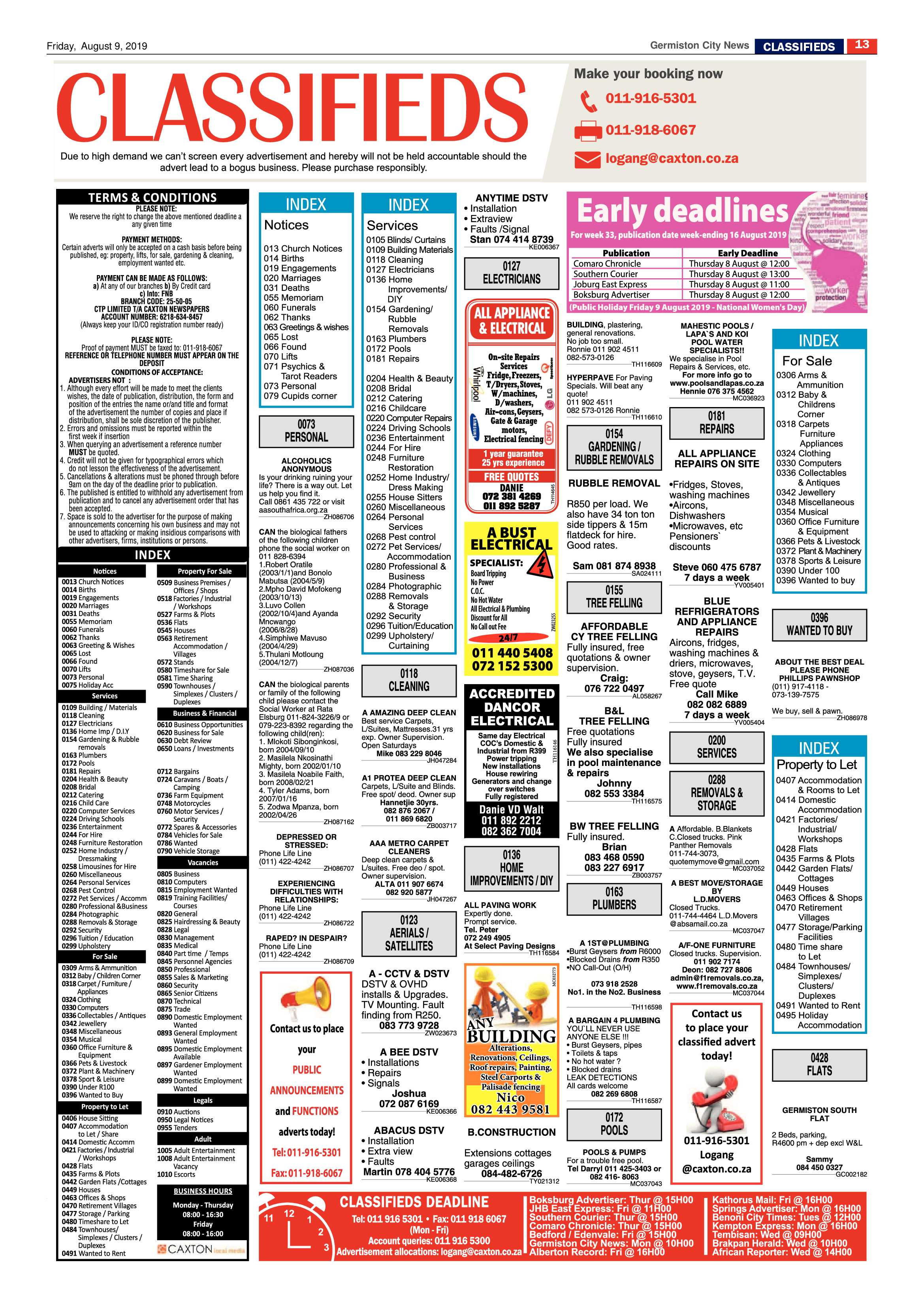 Germiston City News 07 August 2019 page 13