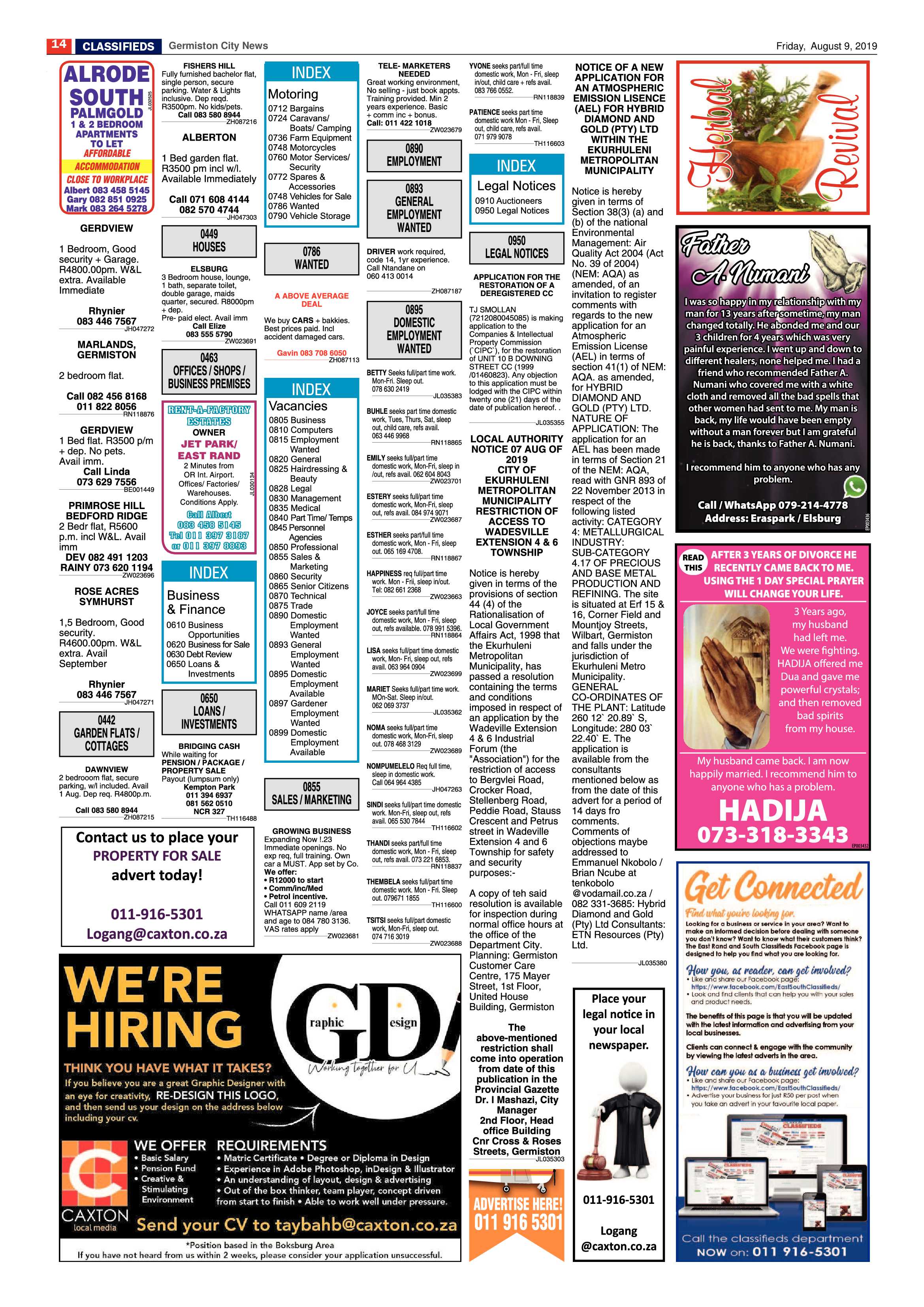 Germiston City News 07 August 2019 page 14