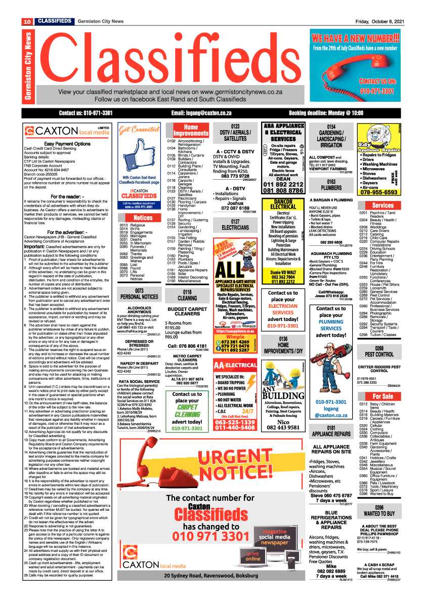 Germiston City News 08 October 2021 page 10