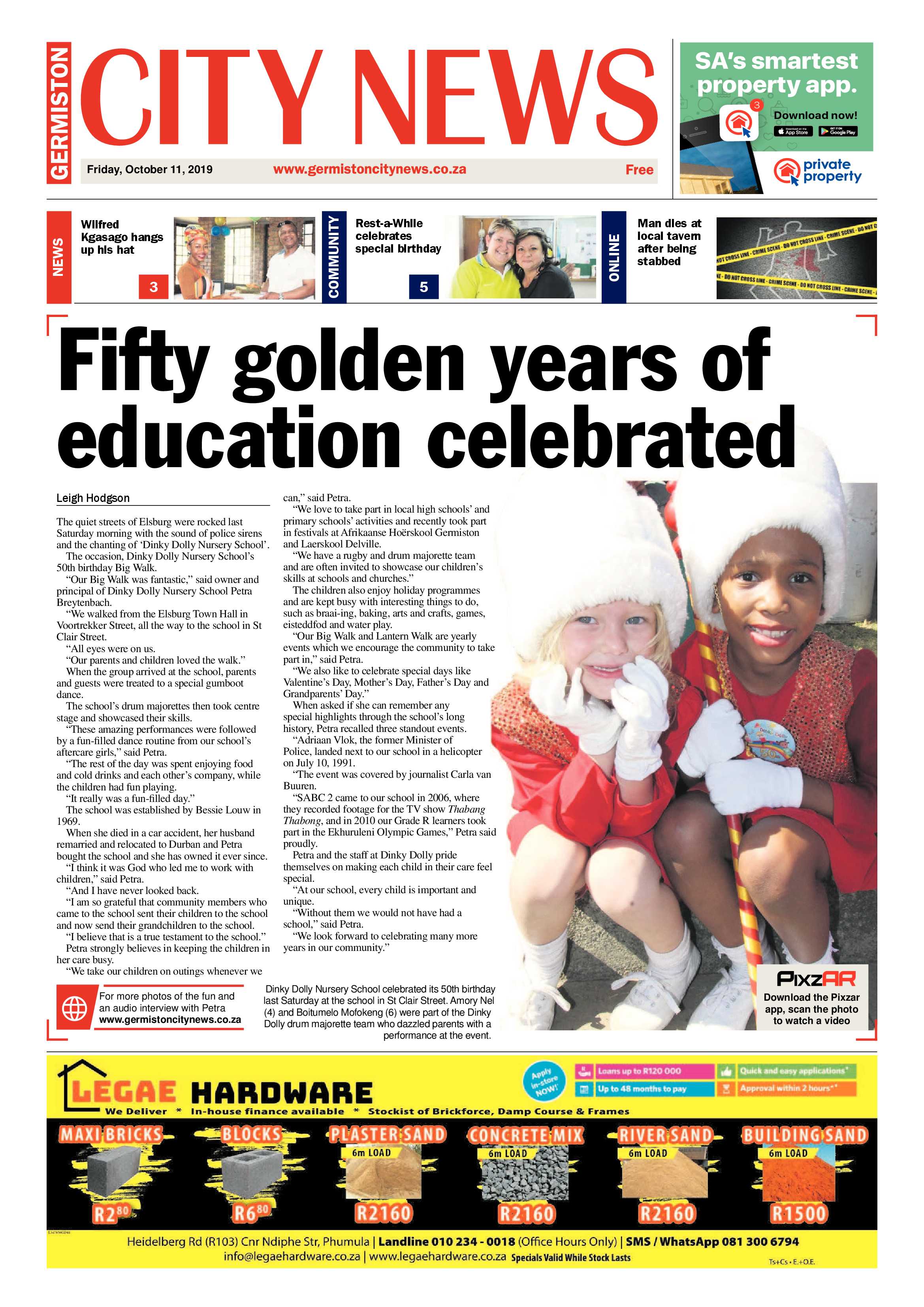 Germiston City News 09 October 2019 page 1