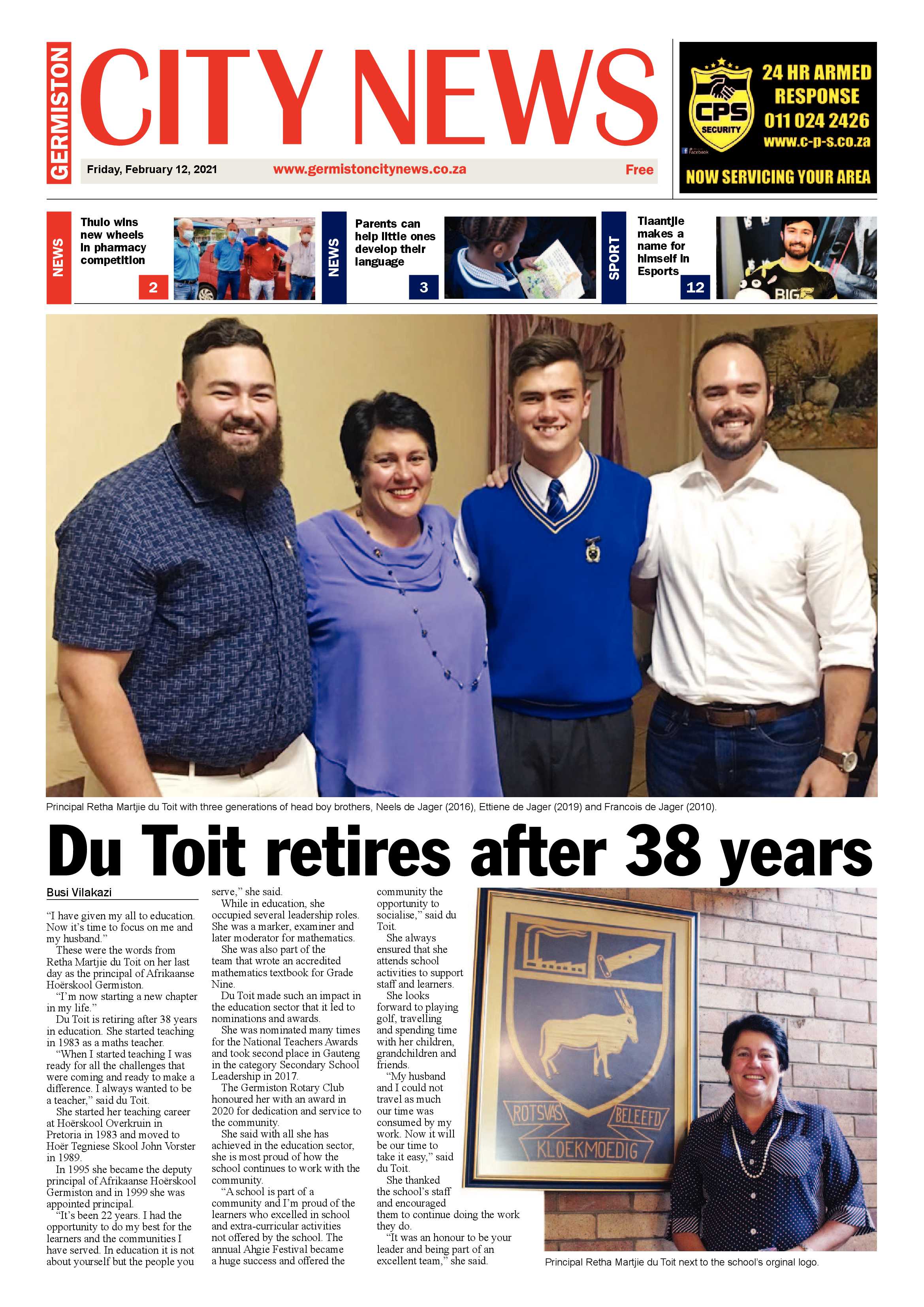 Germiston City News 10 February 2021 page 1