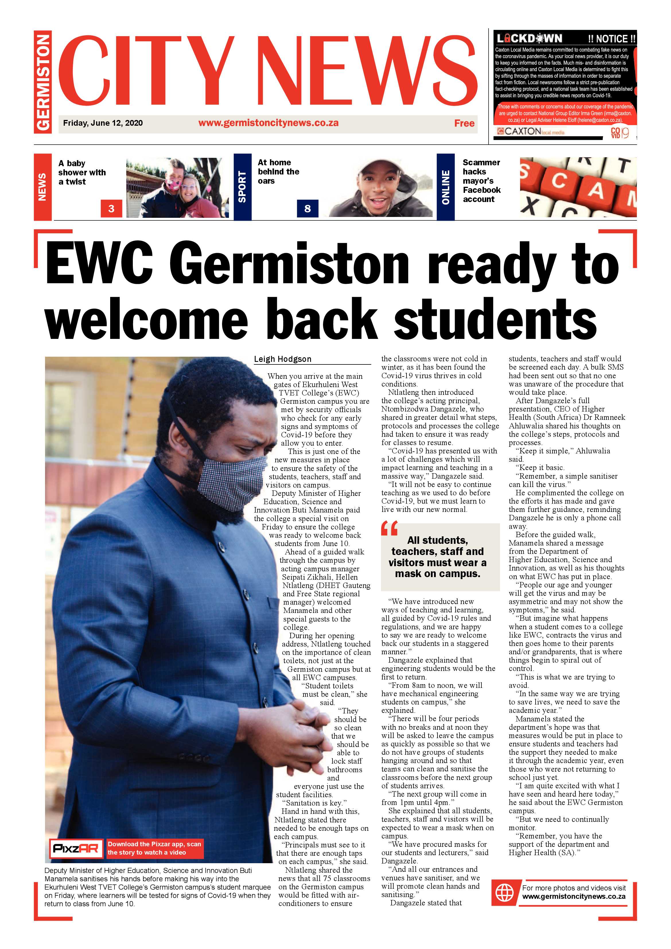 Germiston City News 10 June 2020 page 1