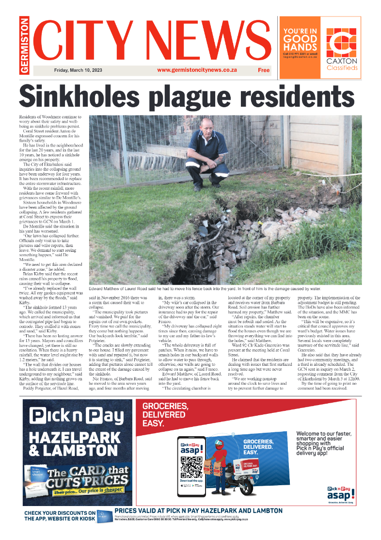 Germiston City News 10 March 2023 page 1