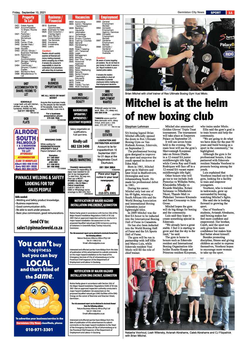 Germiston City News 10 September 2021 page 11