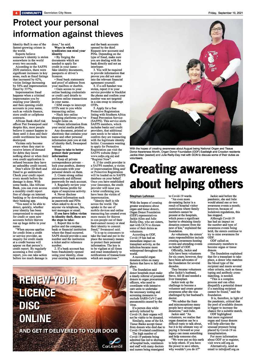 Germiston City News 10 September 2021 page 4