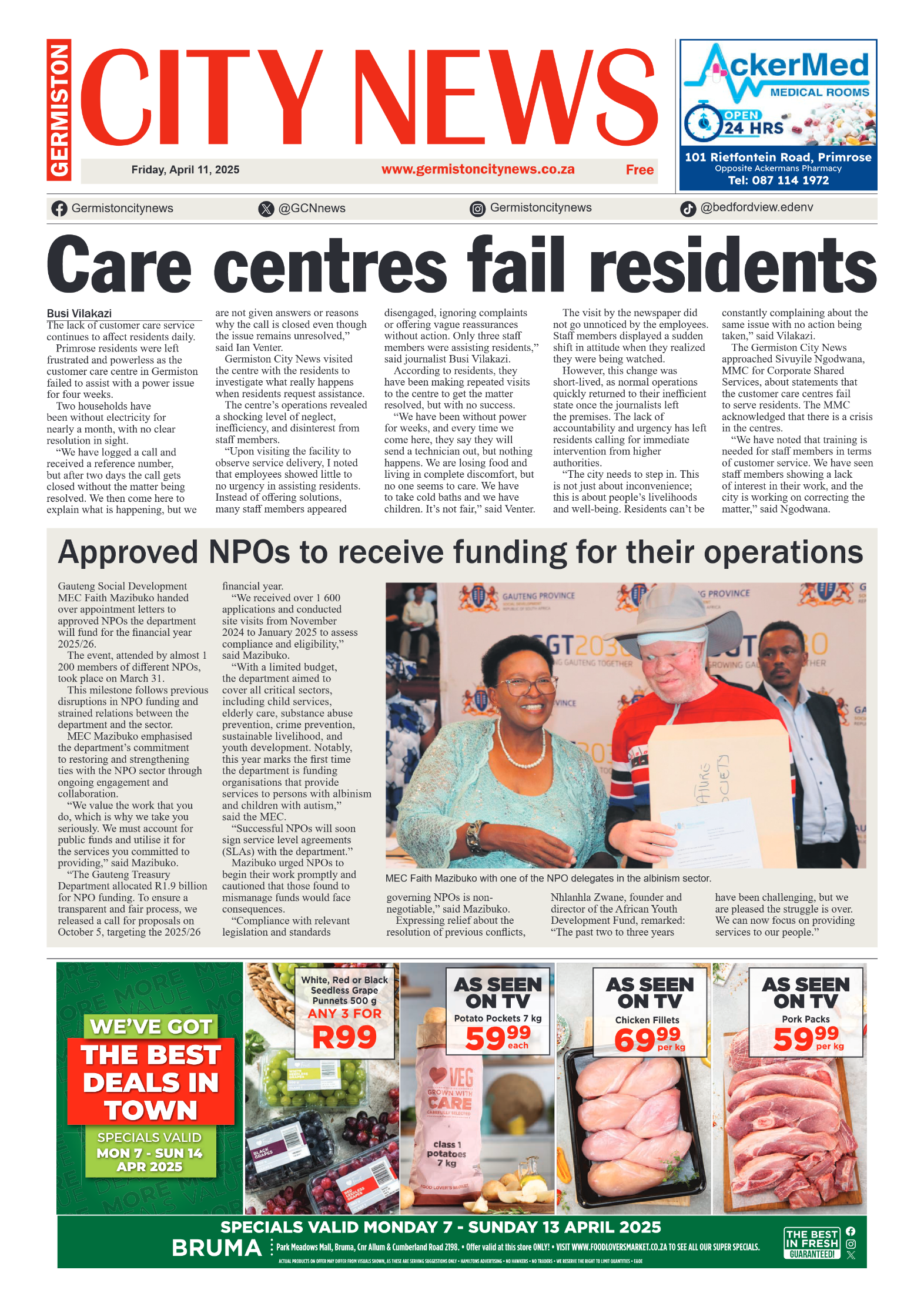 Germiston City News 11 April 2025 page 1