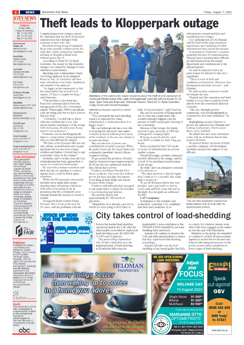 Germiston City News 11  August 2023 page 2