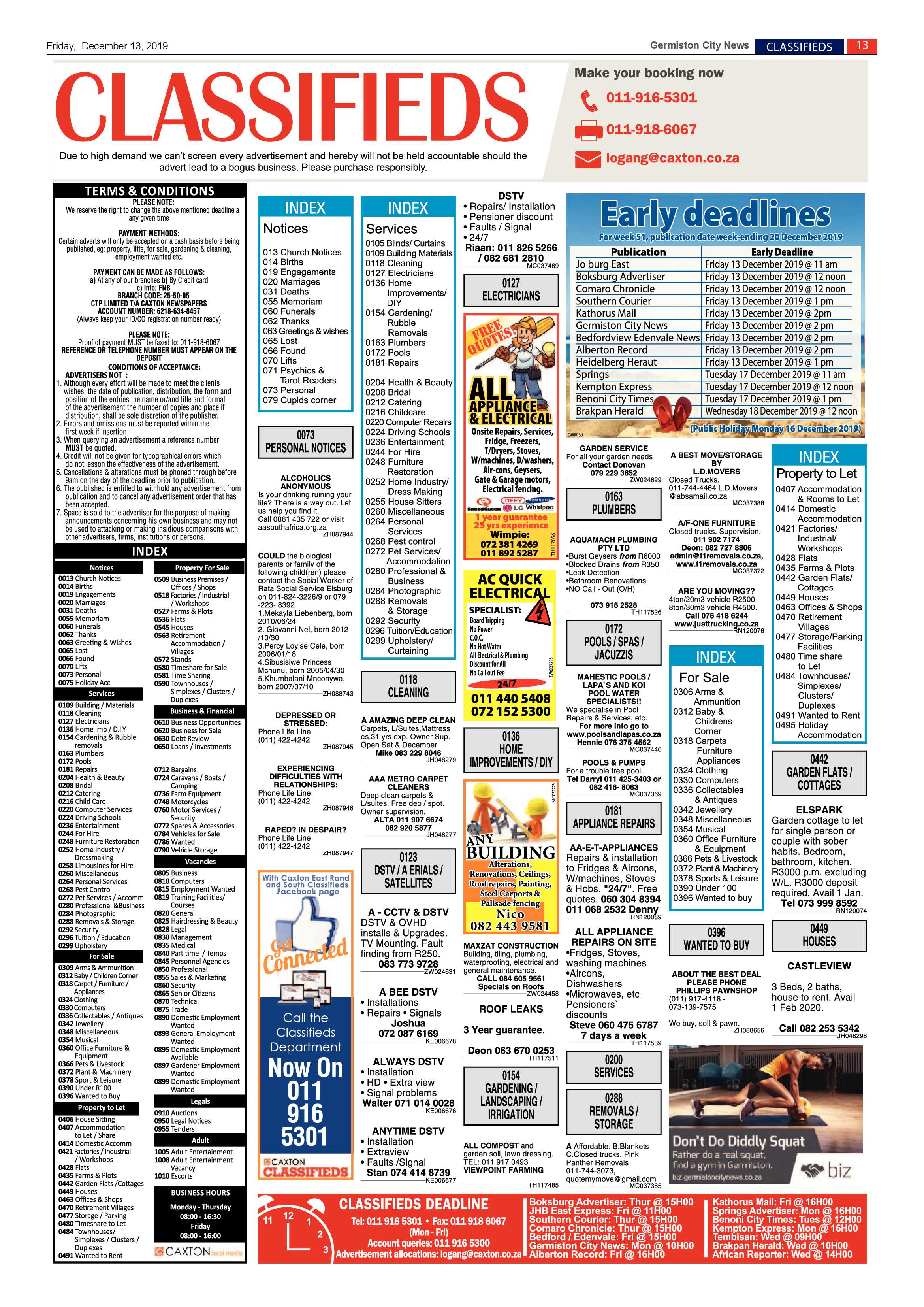 Germiston City News 11 December 2019 page 13