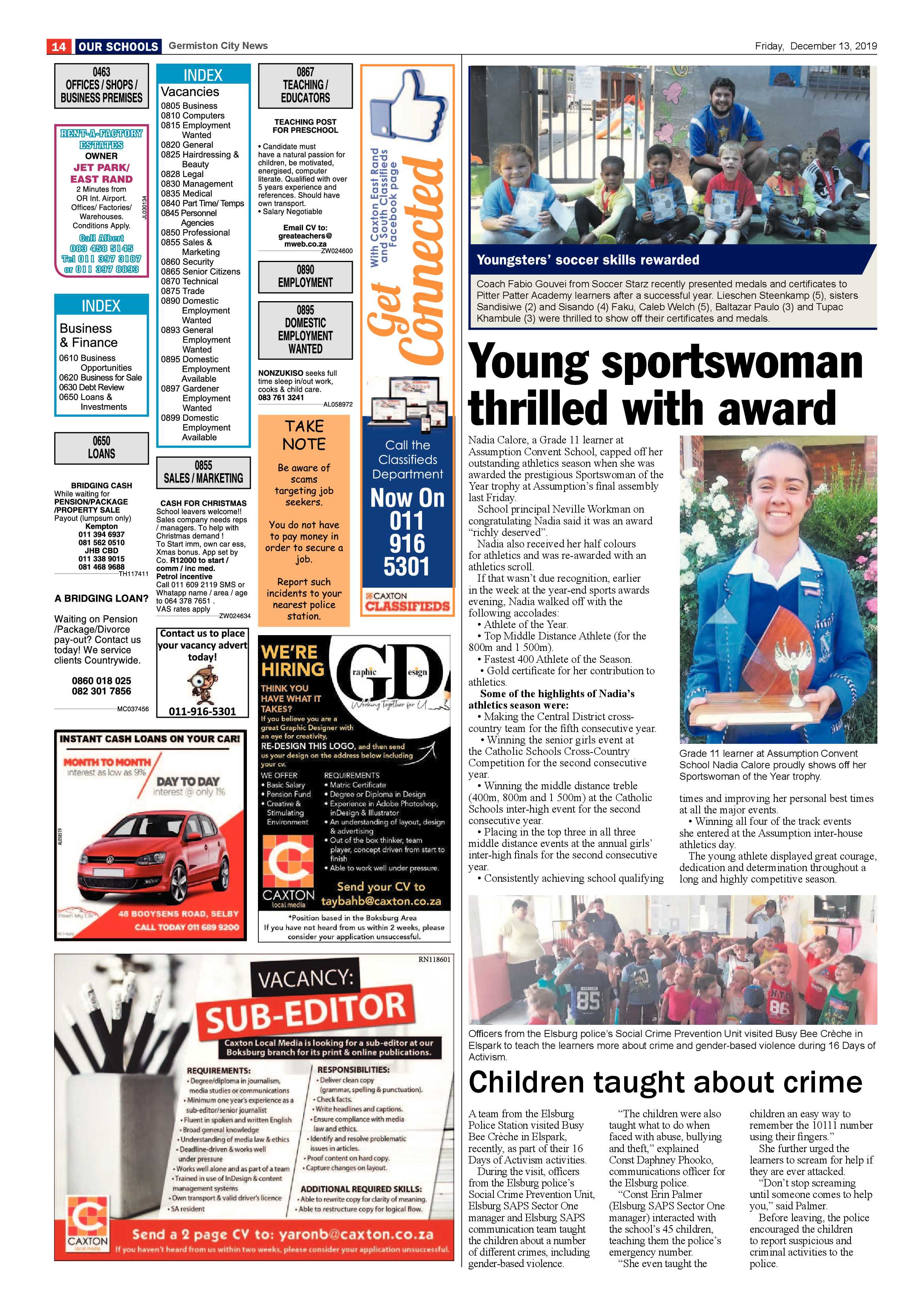 Germiston City News 11 December 2019 page 14