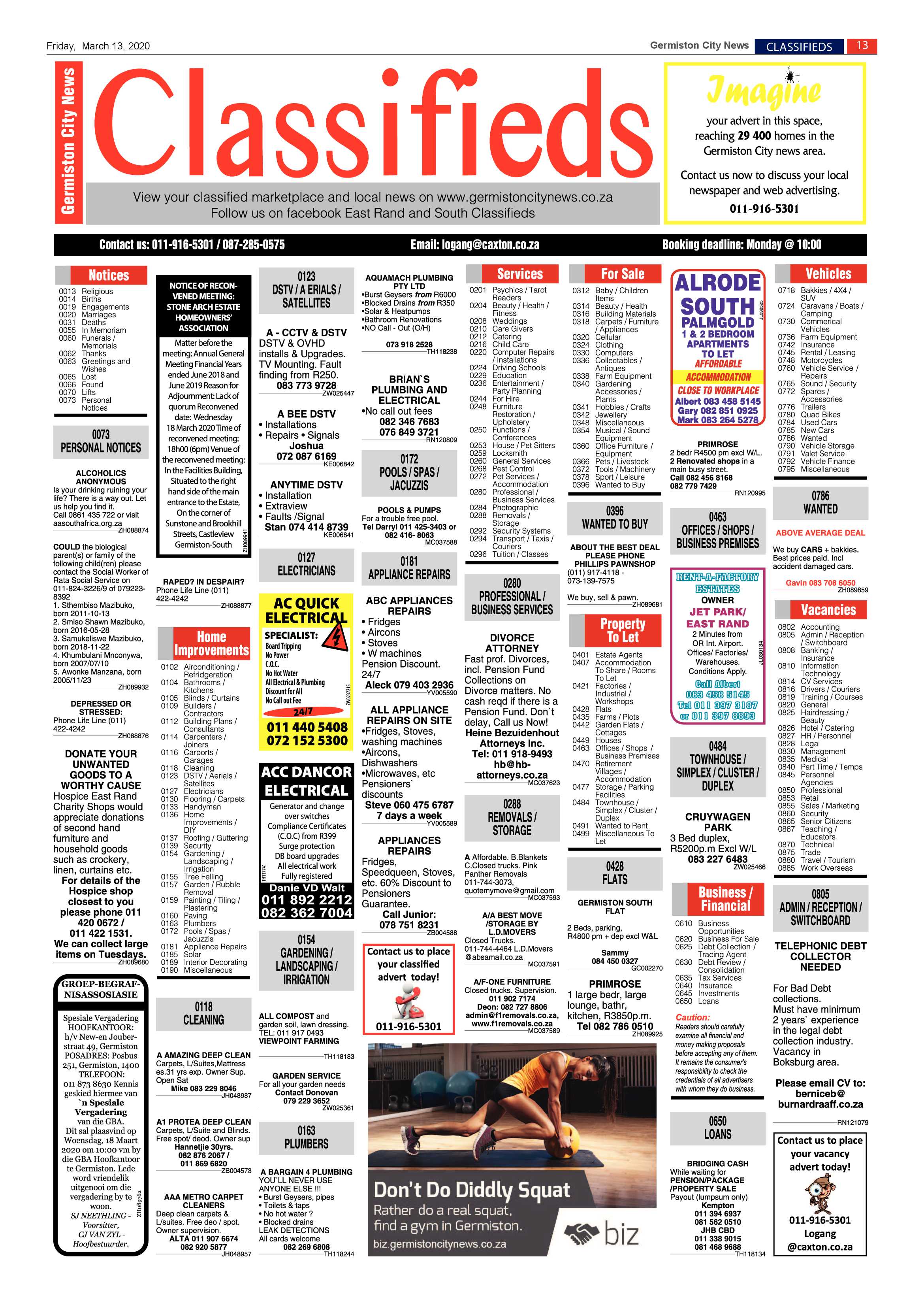 Germiston City News 11 March 2020 page 13