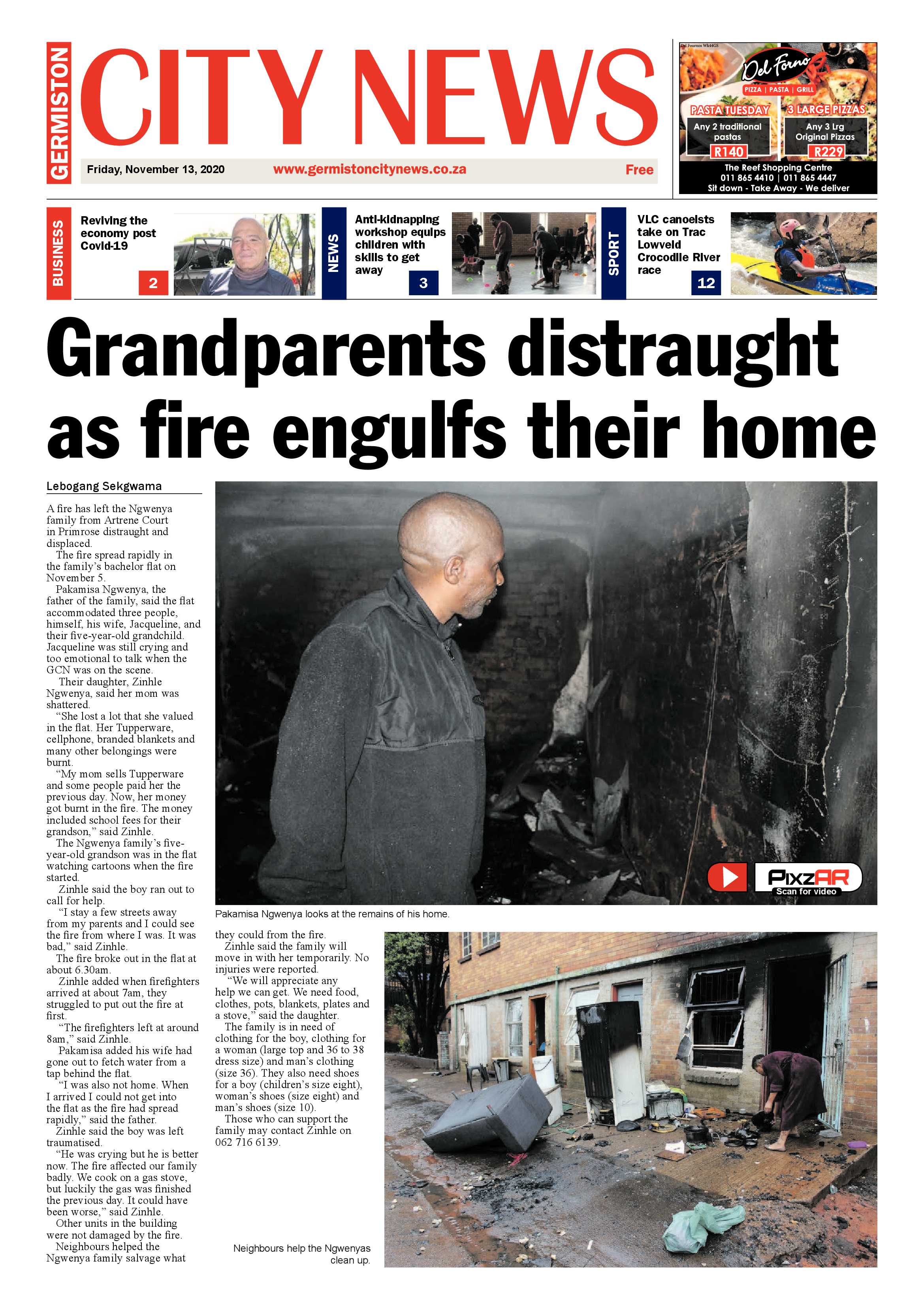 Germiston City News 11 November  2020 page 1