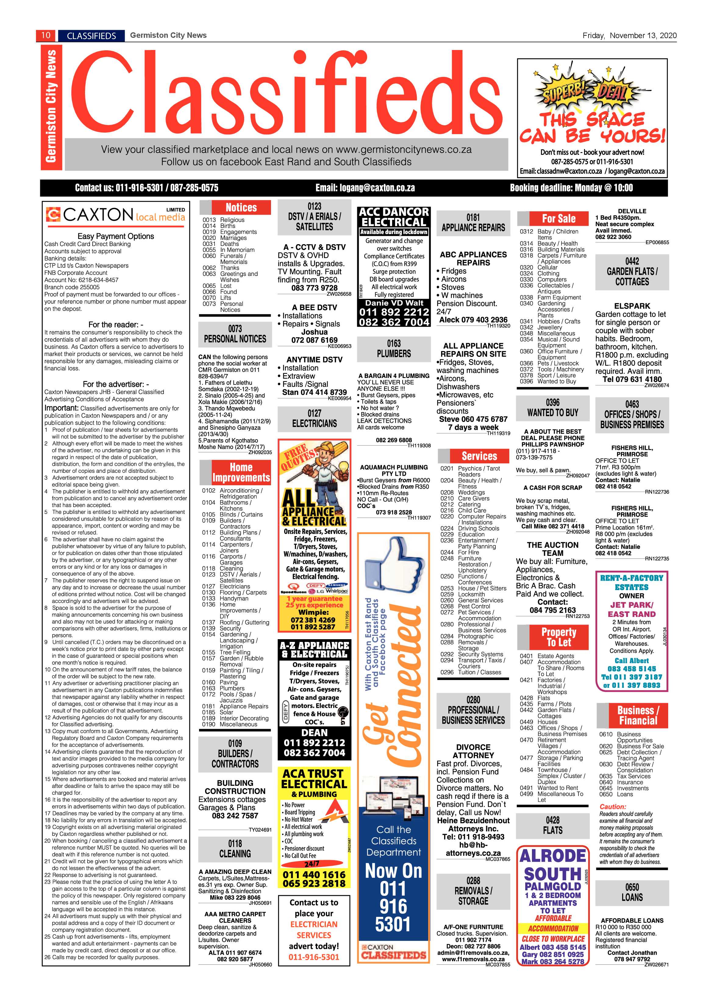 Germiston City News 11 November  2020 page 10