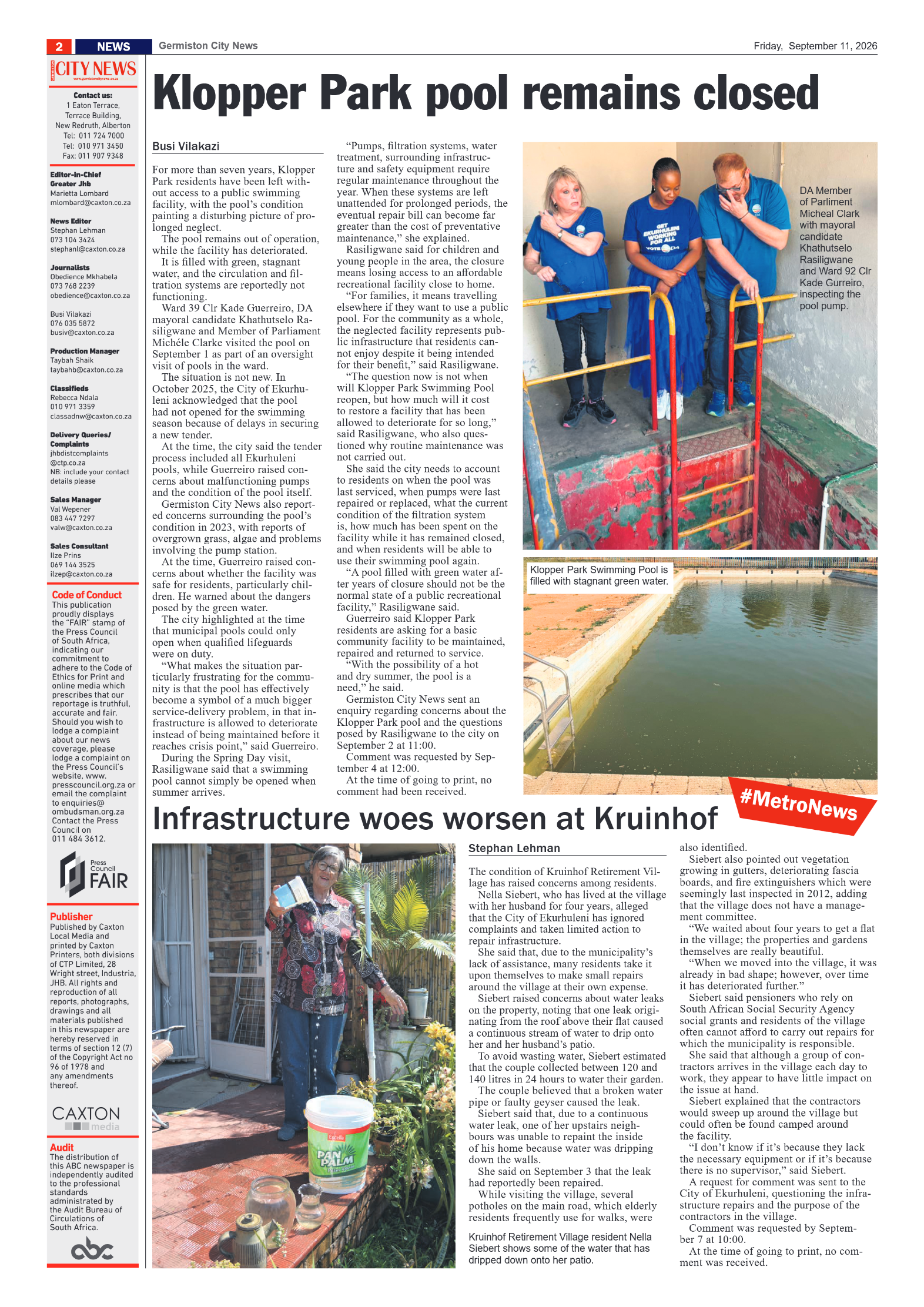 Germiston City News 11 September 2026 page 2