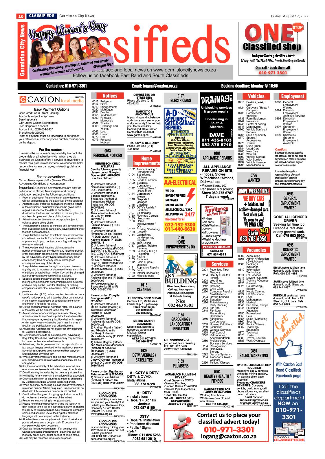 Germiston City News 12 August 2022 page 10
