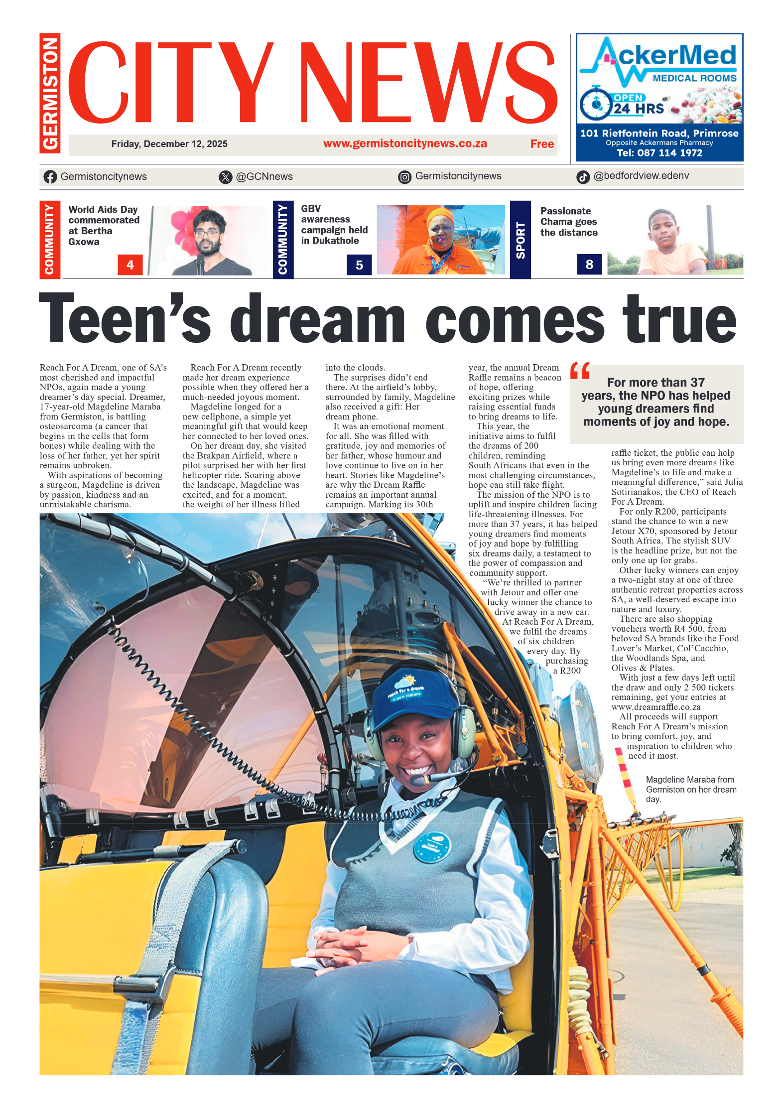 Germiston City News 12 December 2025 page 1