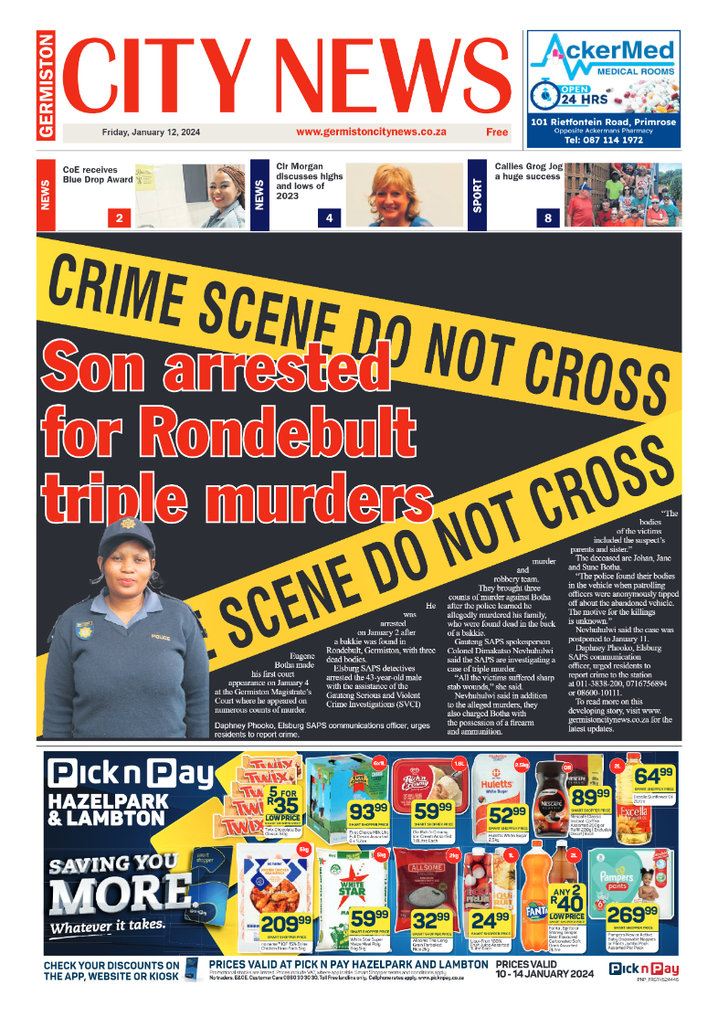 Germiston City News 12 January 2024 page 1