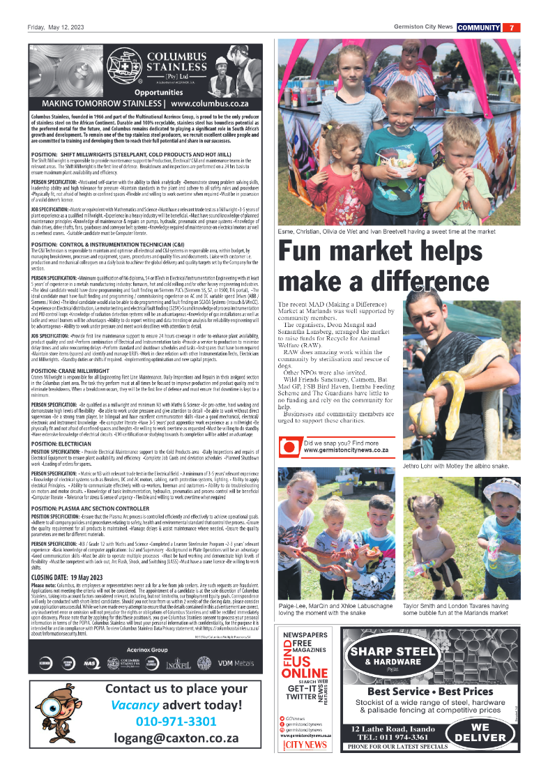 Germiston City News 12 May 2023 page 7