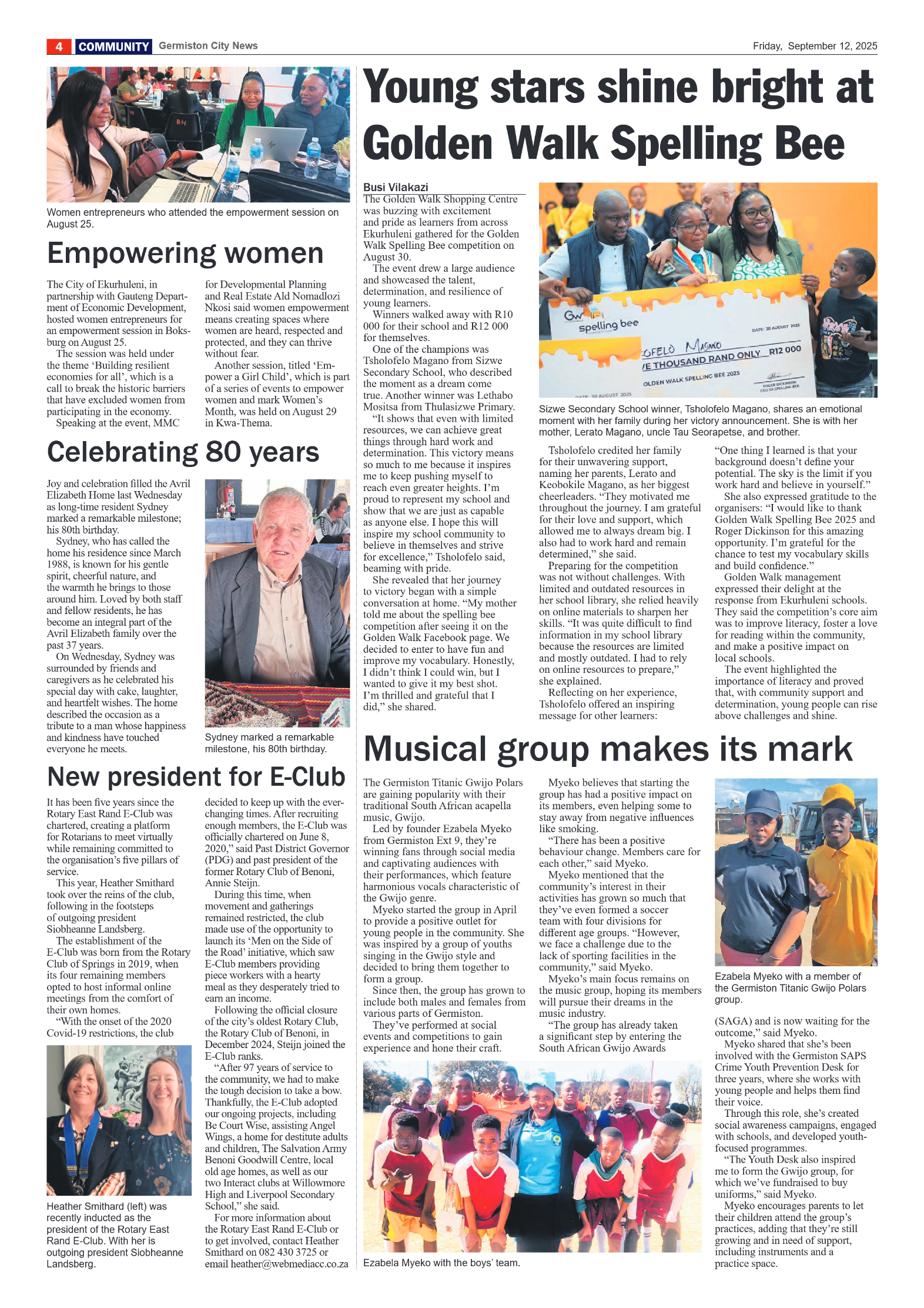 Germiston City News 12 September 2025 page 4