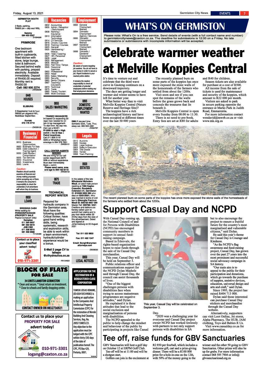 Germiston City News 13 August 2021 page 7