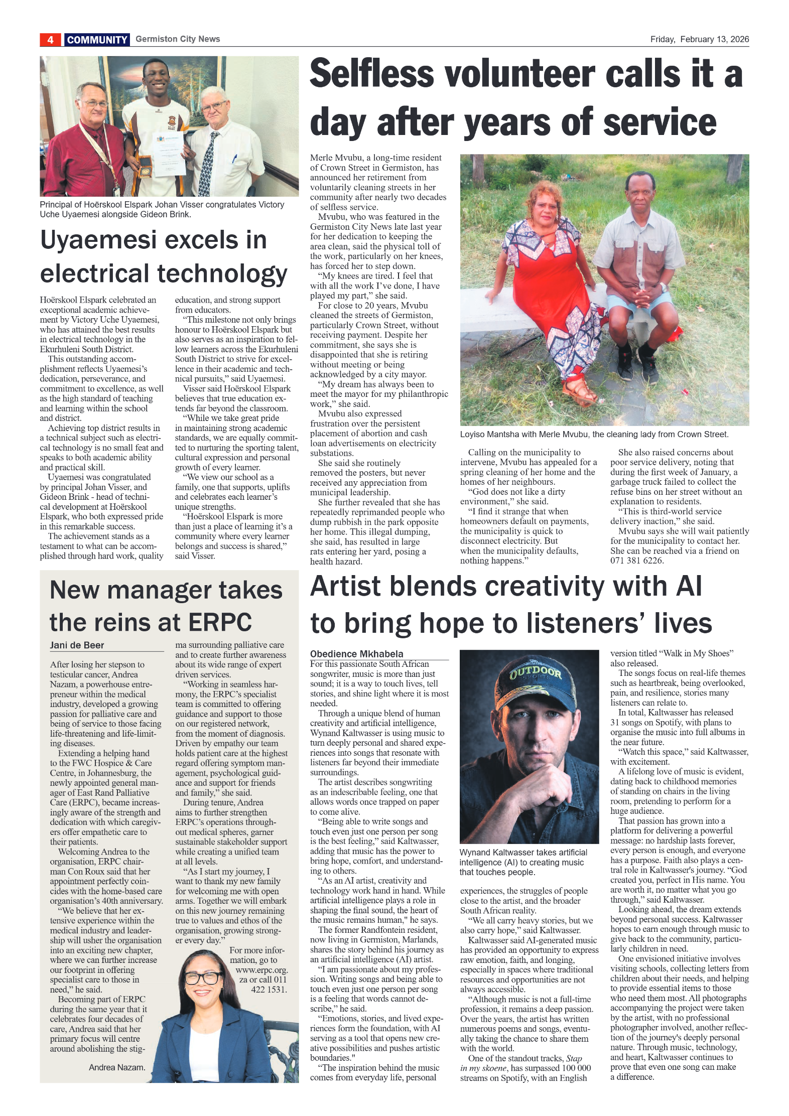 Germiston City News 13 February 2026 page 4