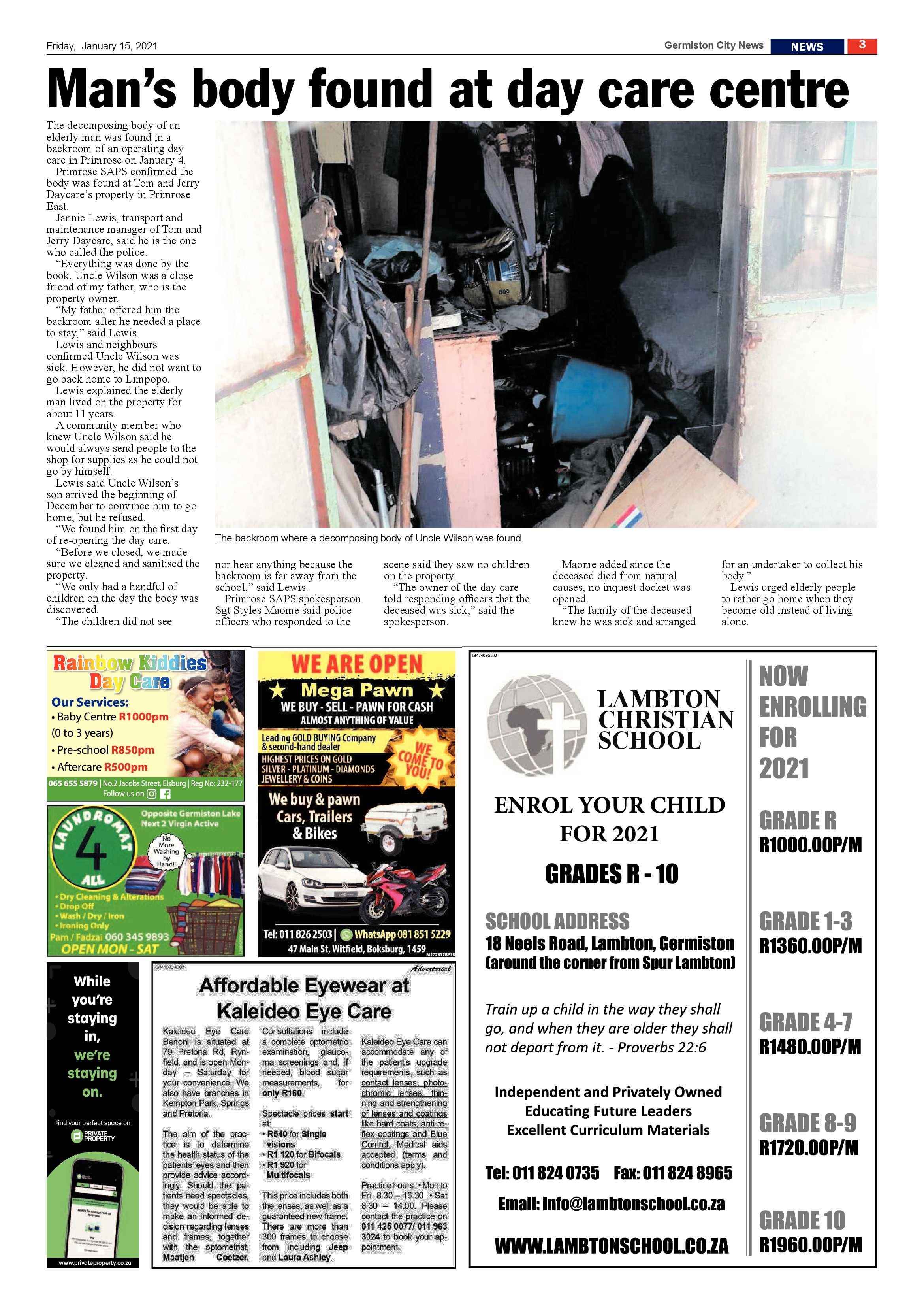 Germiston City News 13 January 2021 page 3