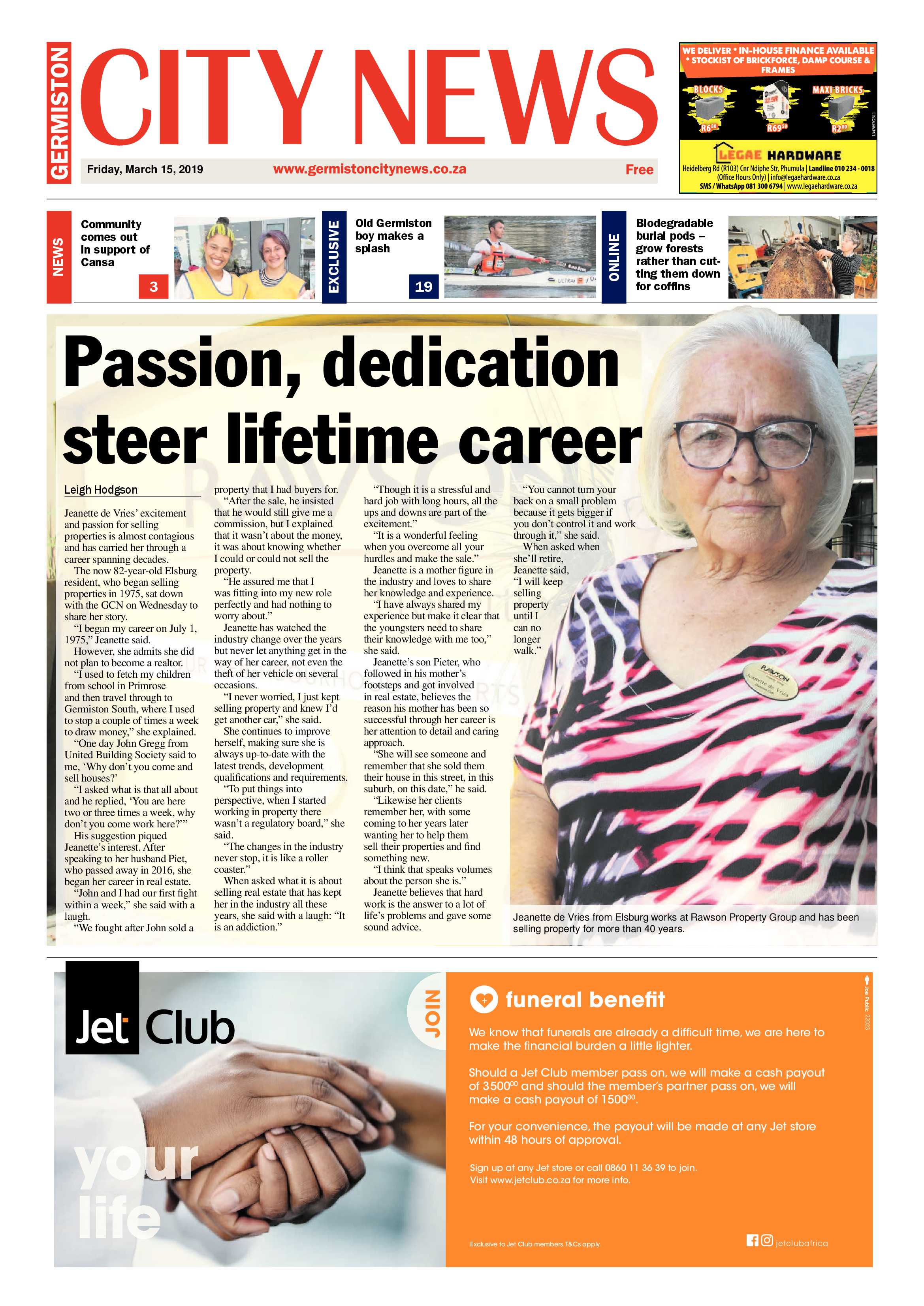 Germiston City News 13 March 2019 page 1