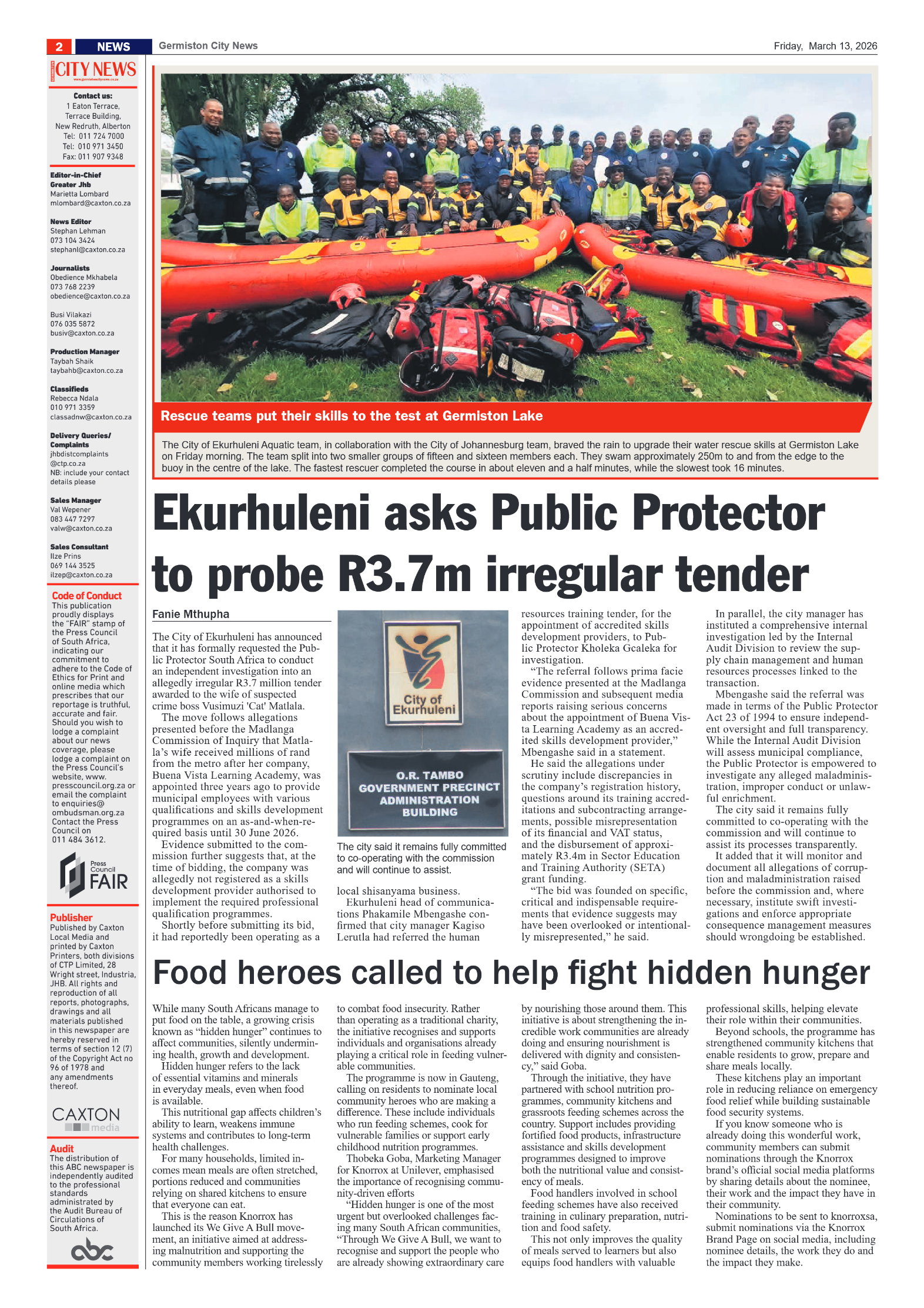 Germiston City News 13 March 2026 page 2