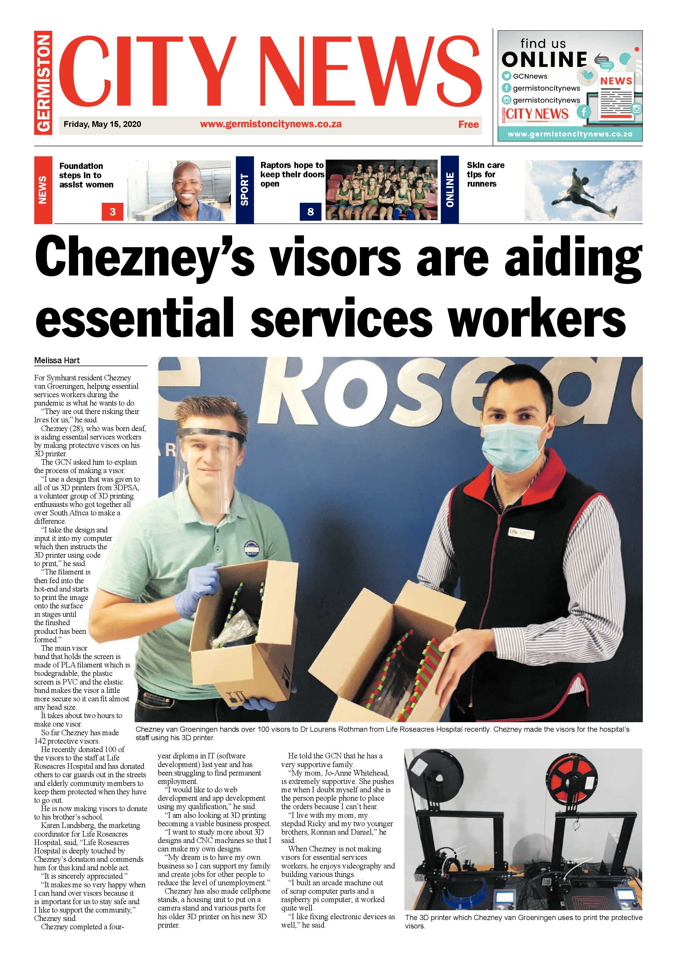 Germiston City News 13 May 2020 page 1