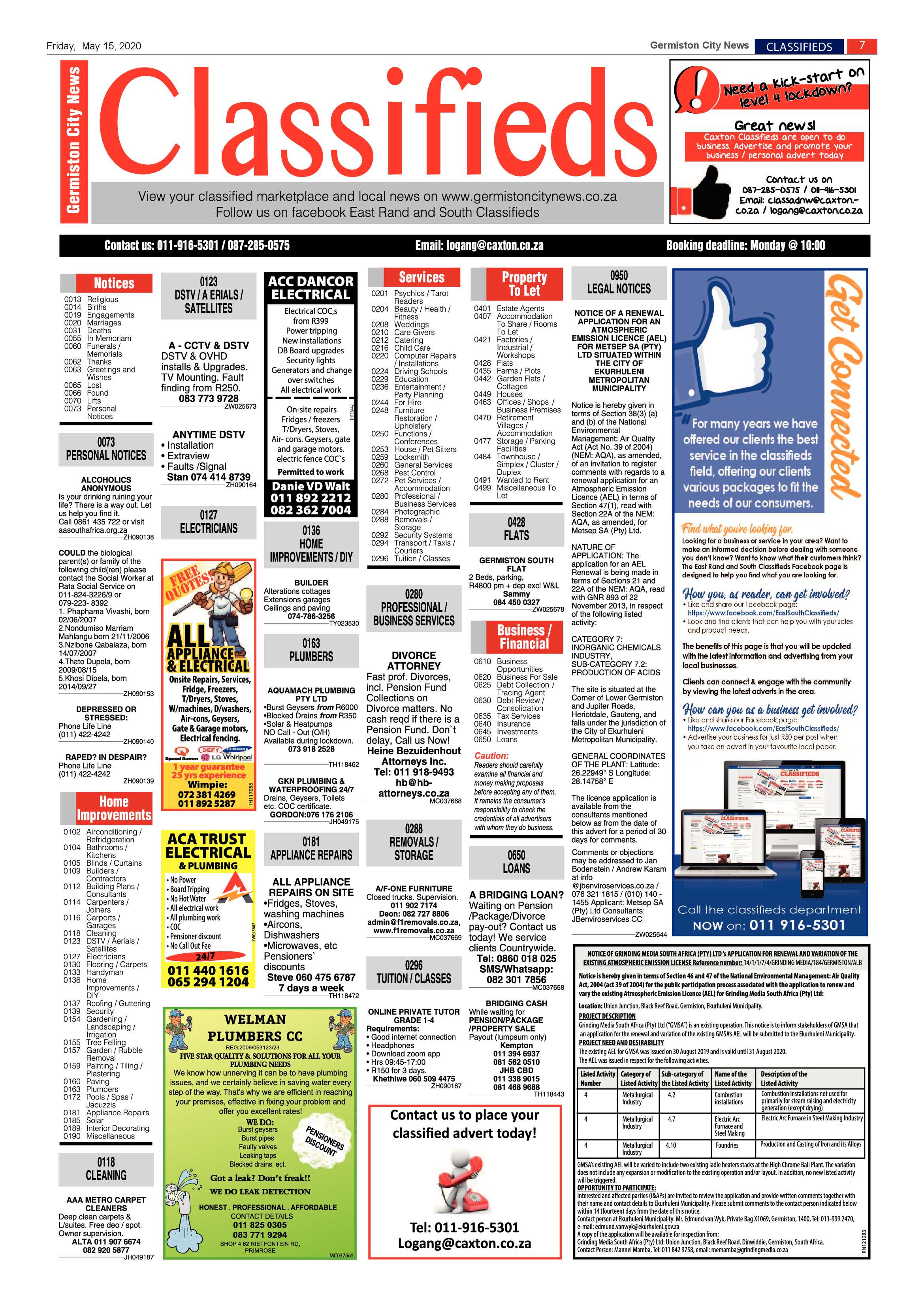 Germiston City News 13 May 2020 page 7