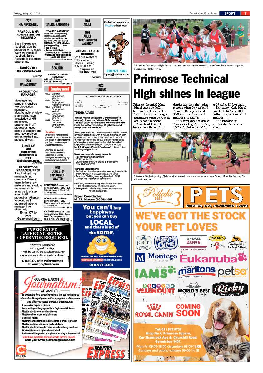 Germiston City News 13 May 2022 page 7