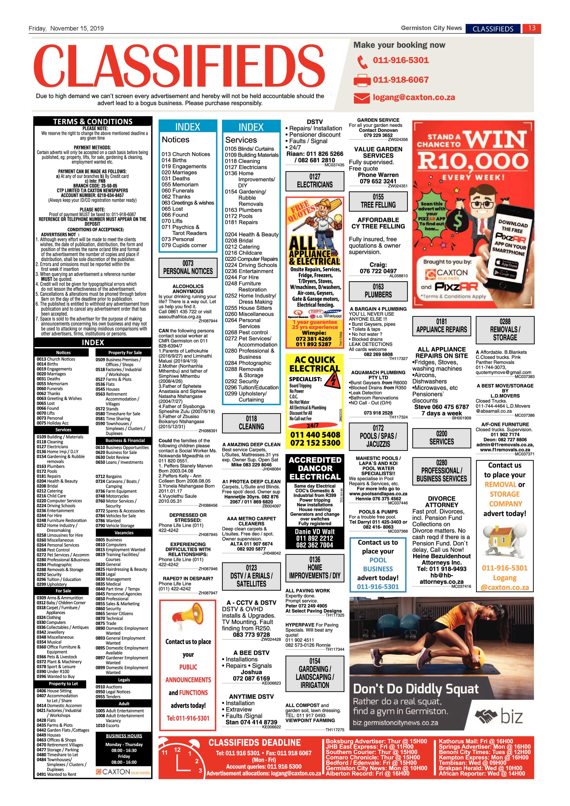 Germiston City News 13 November 2019 page 13