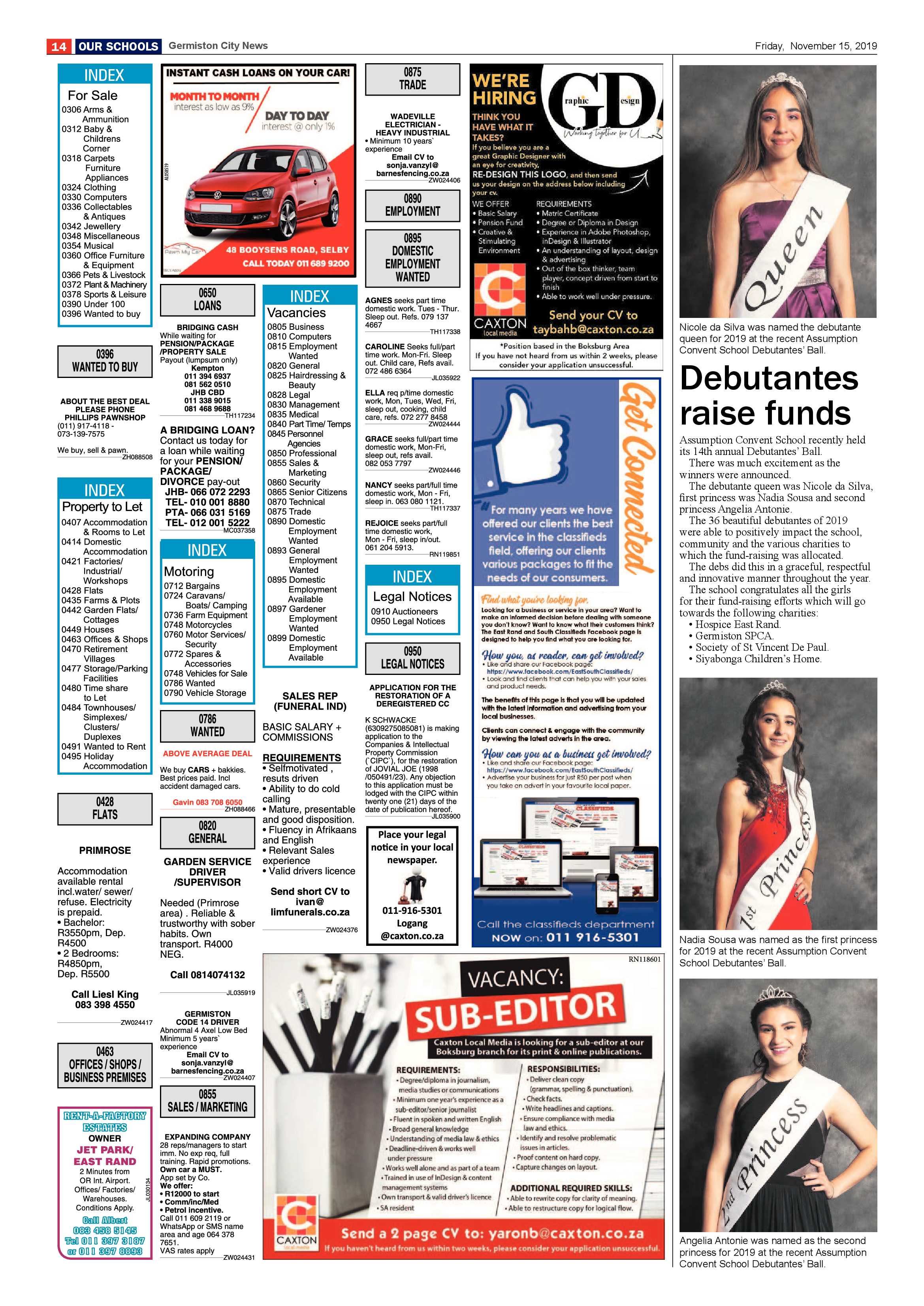Germiston City News 13 November 2019 page 14