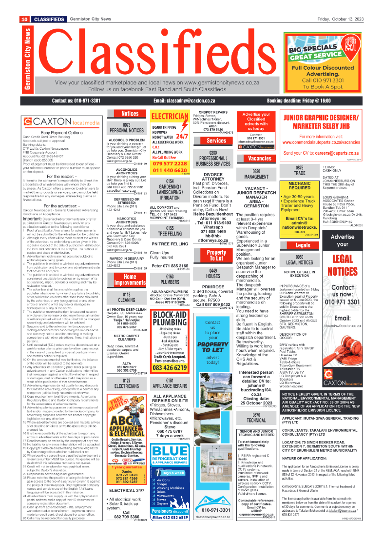 Germiston City News 13 October 2023 page 10